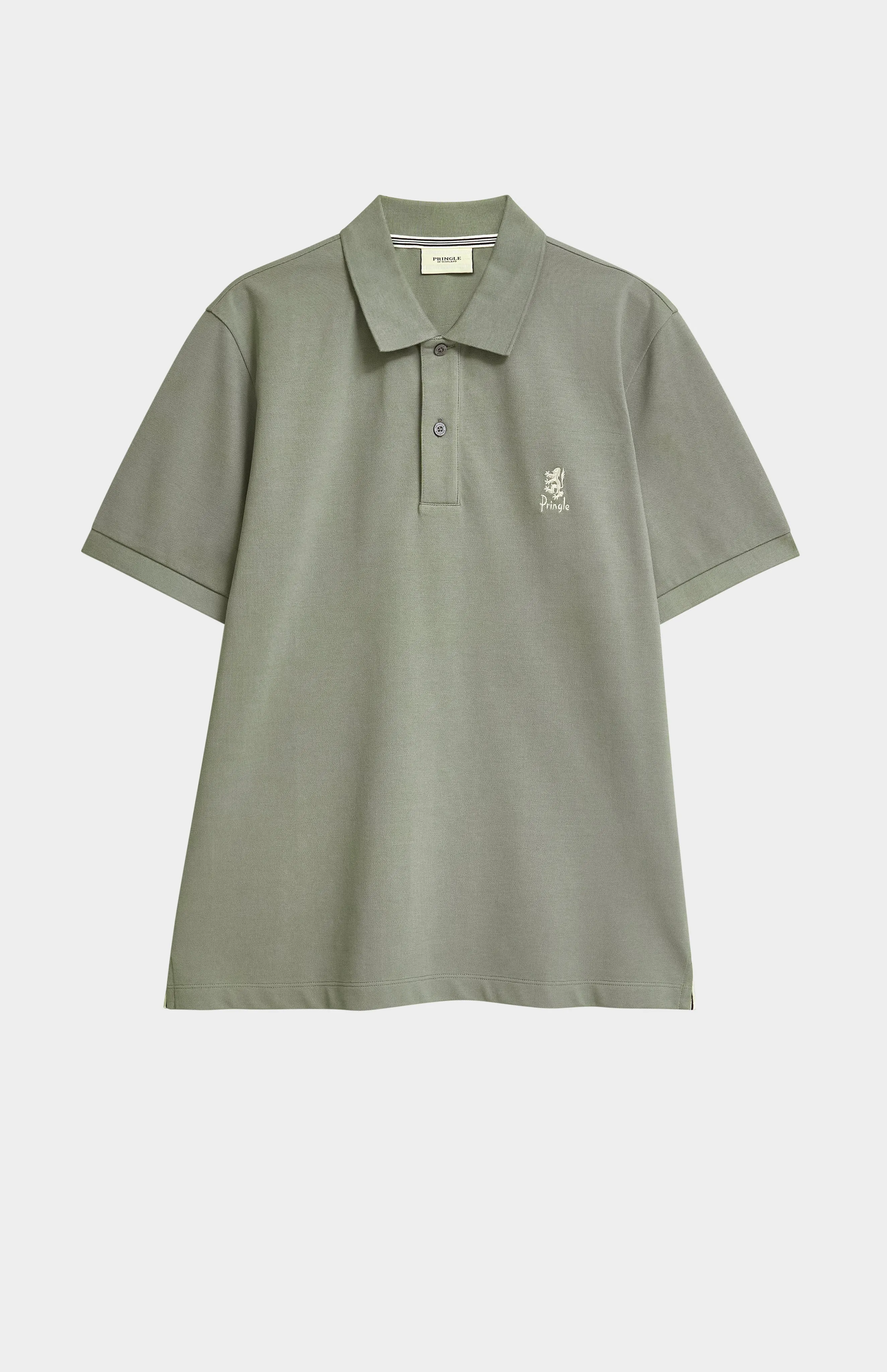Men's Cotton Pique Polo Shirt In Sage Green sold by Pringle of Scotland product image thumbnail 5