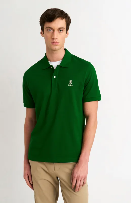 Men's Cotton Pique Polo Shirt In Bright Green made by Pringle
