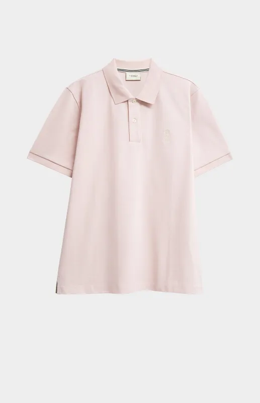 Men's Cotton Pique Polo Shirt In Dusty Pink made by Pringle