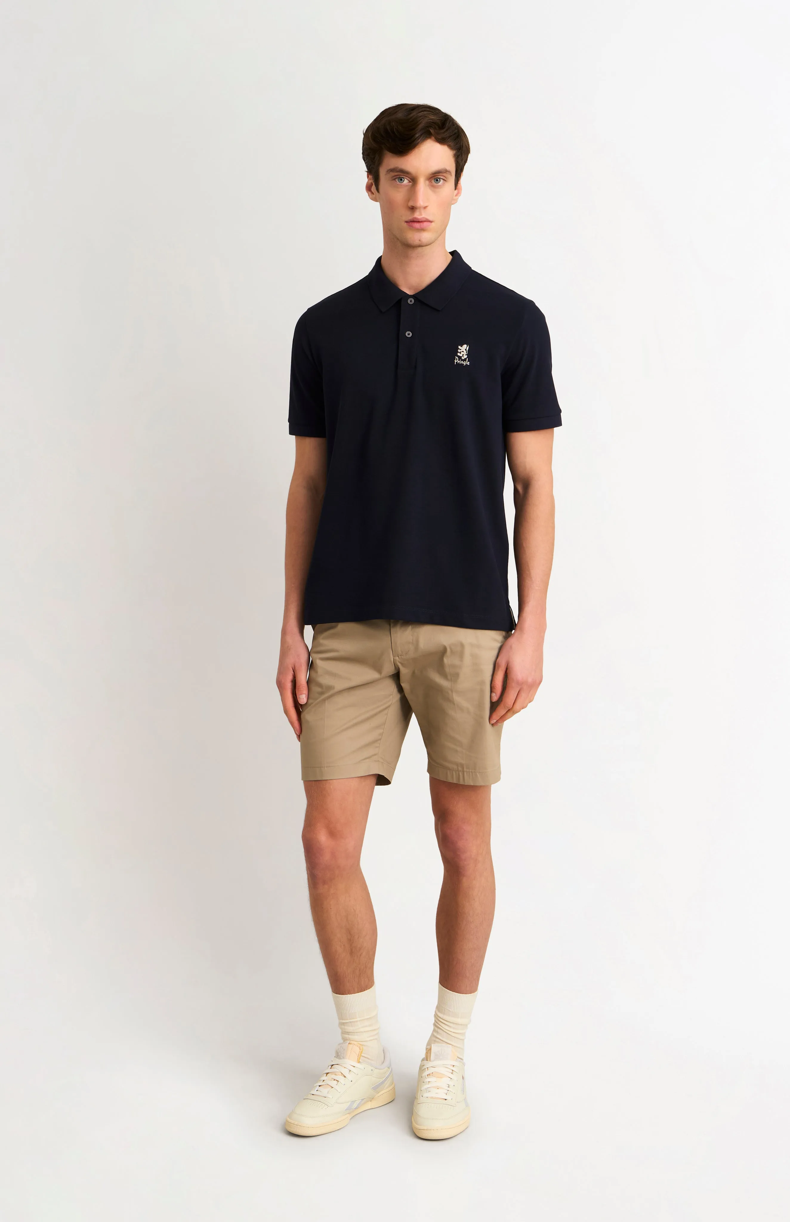 Men's Cotton Pique Polo Shirt In Navy sold by Pringle of Scotland product image thumbnail 2