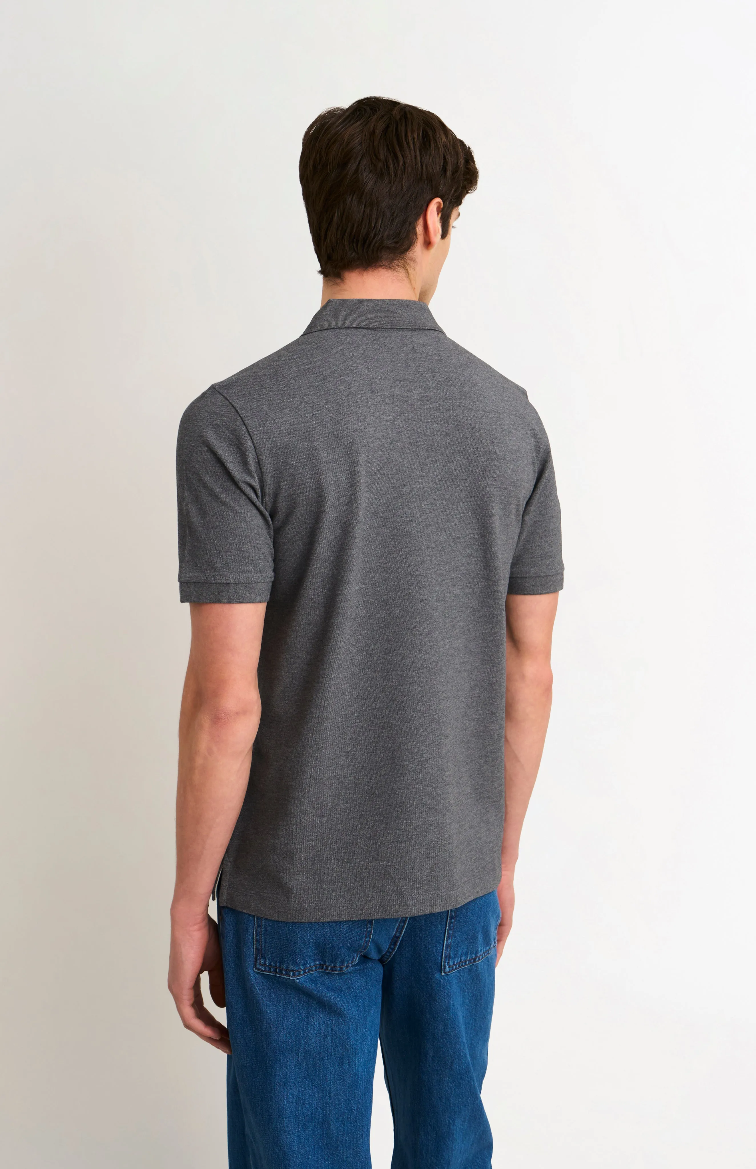 Men's Cotton Pique Polo Shirt In Charcoal sold by Pringle of Scotland product image thumbnail 4