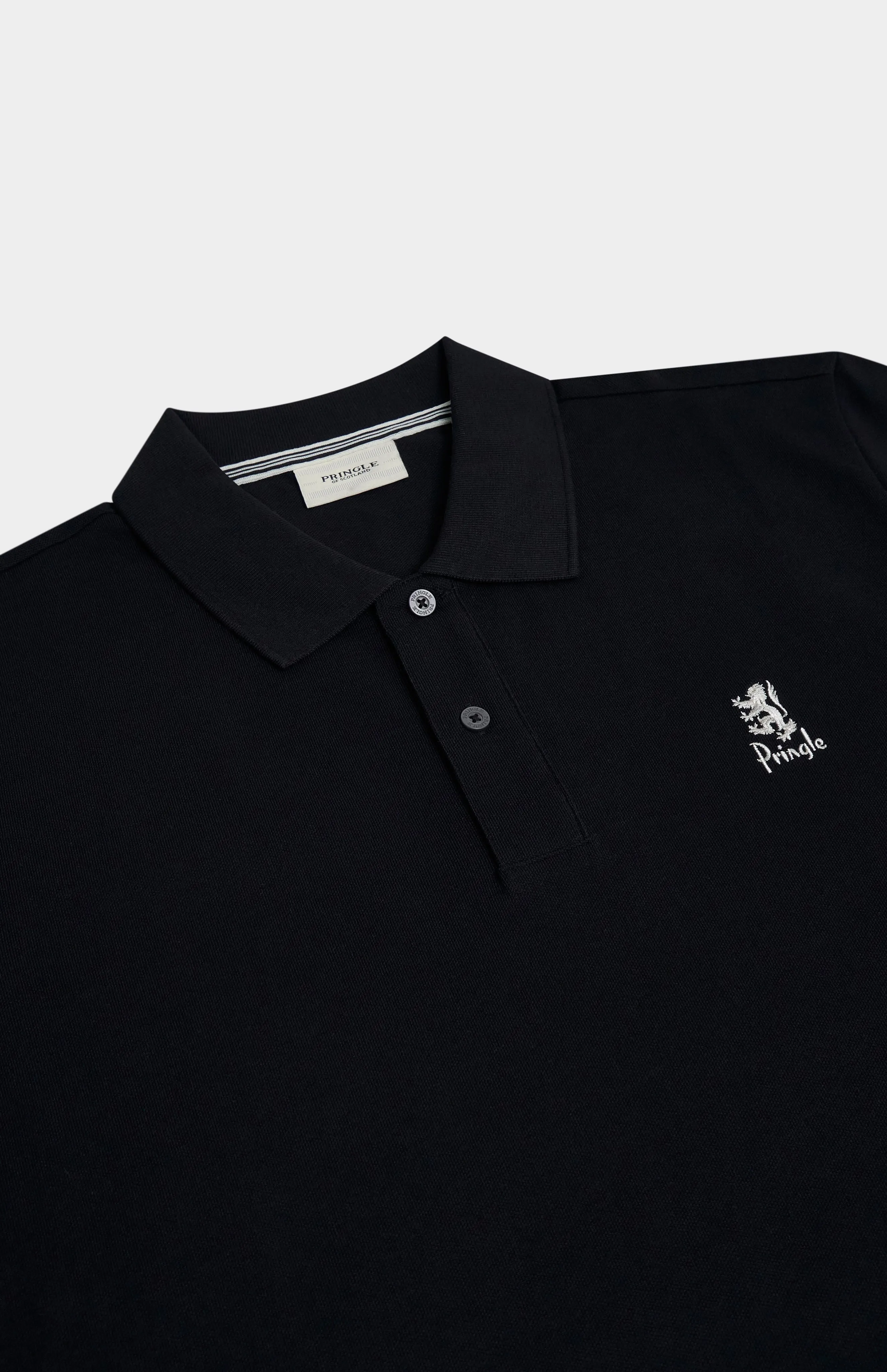 Men's Cotton Pique Polo Shirt In Black sold by Pringle of Scotland product image thumbnail 2
