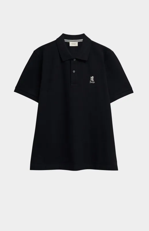 Men's Cotton Pique Polo Shirt In Black made by Pringle