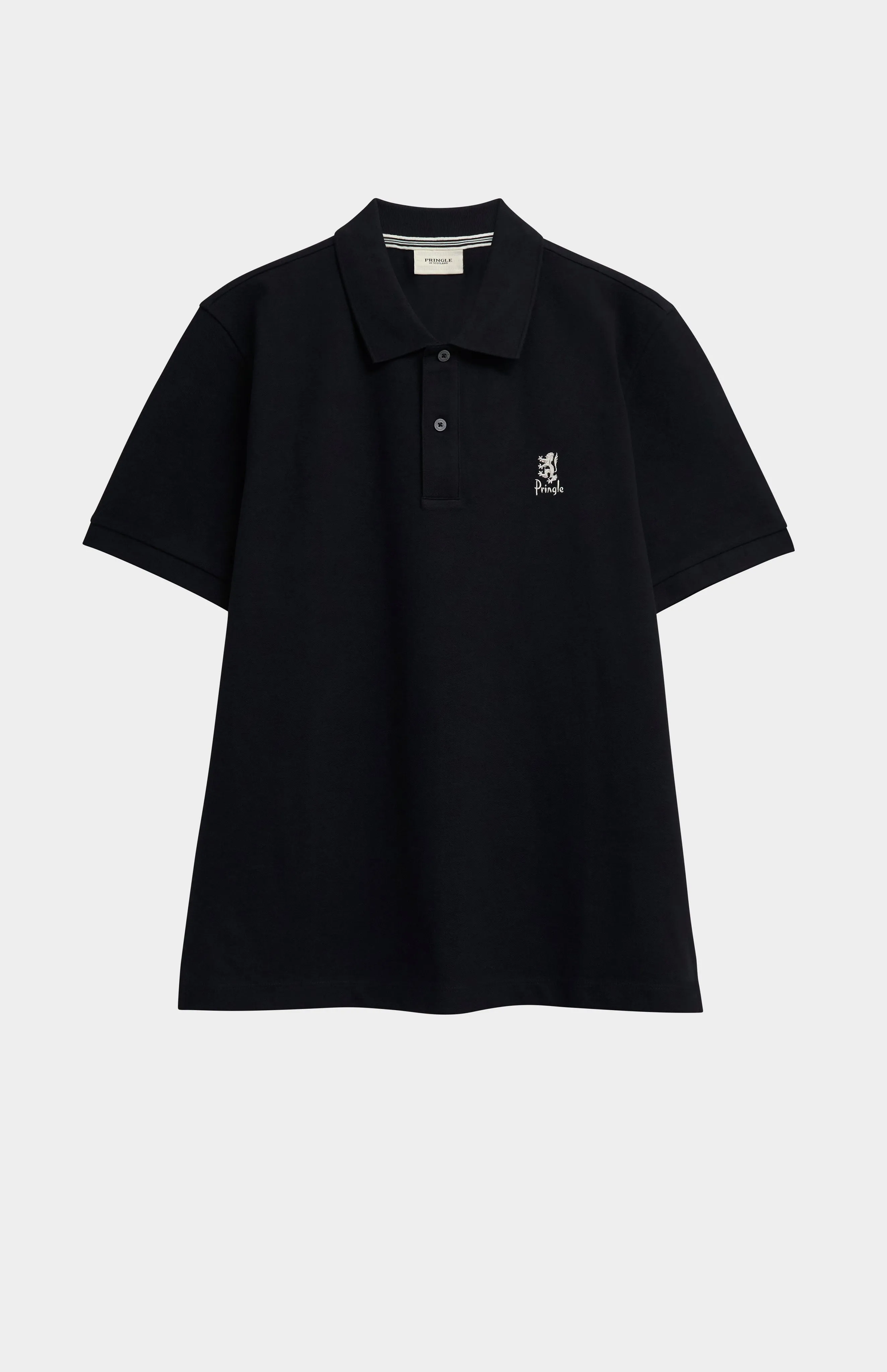 Men's Cotton Pique Polo Shirt In Black sold by Pringle of Scotland