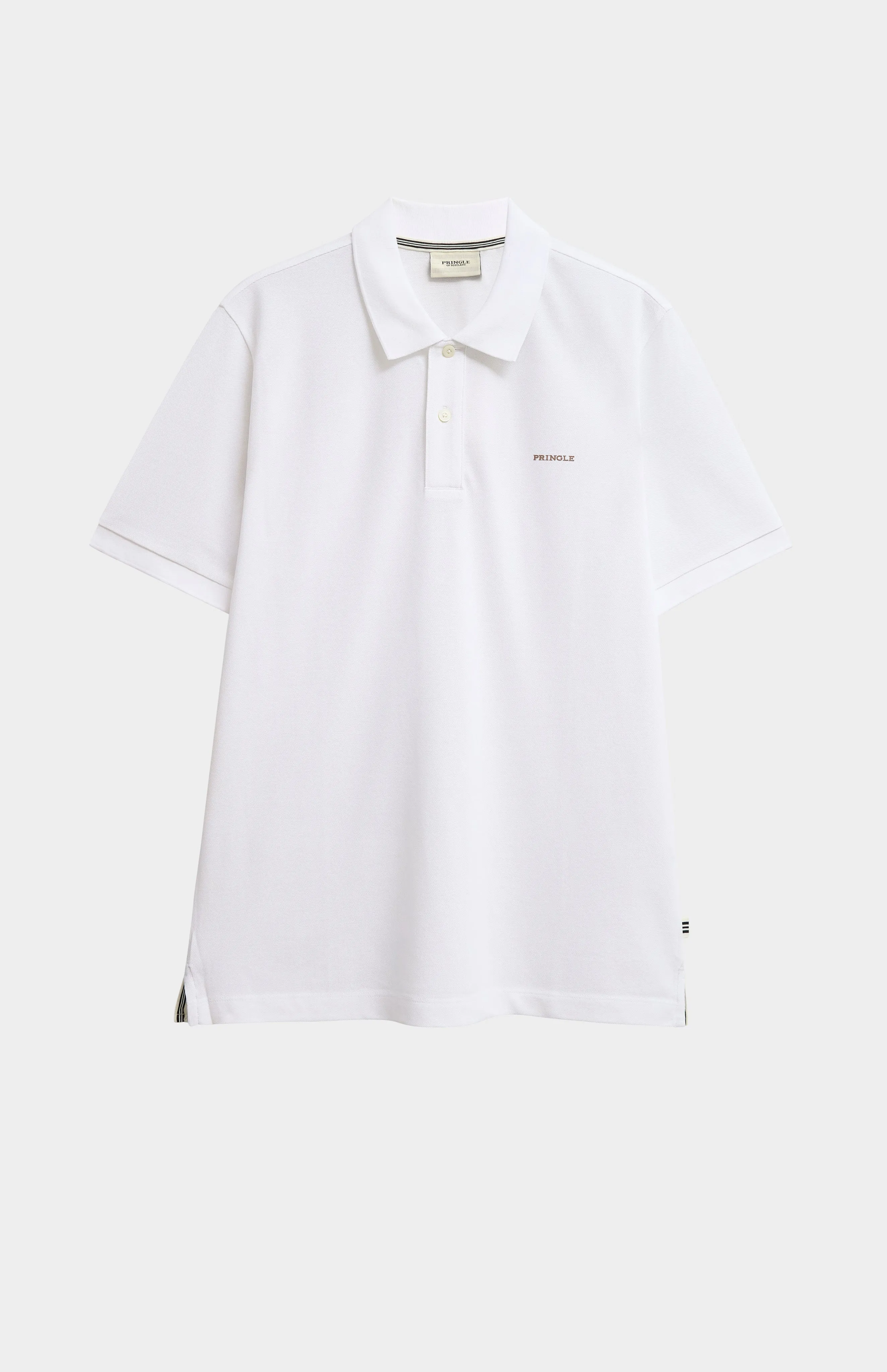 Men's Cotton Modal Pique Polo Shirt In White sold by Pringle of Scotland