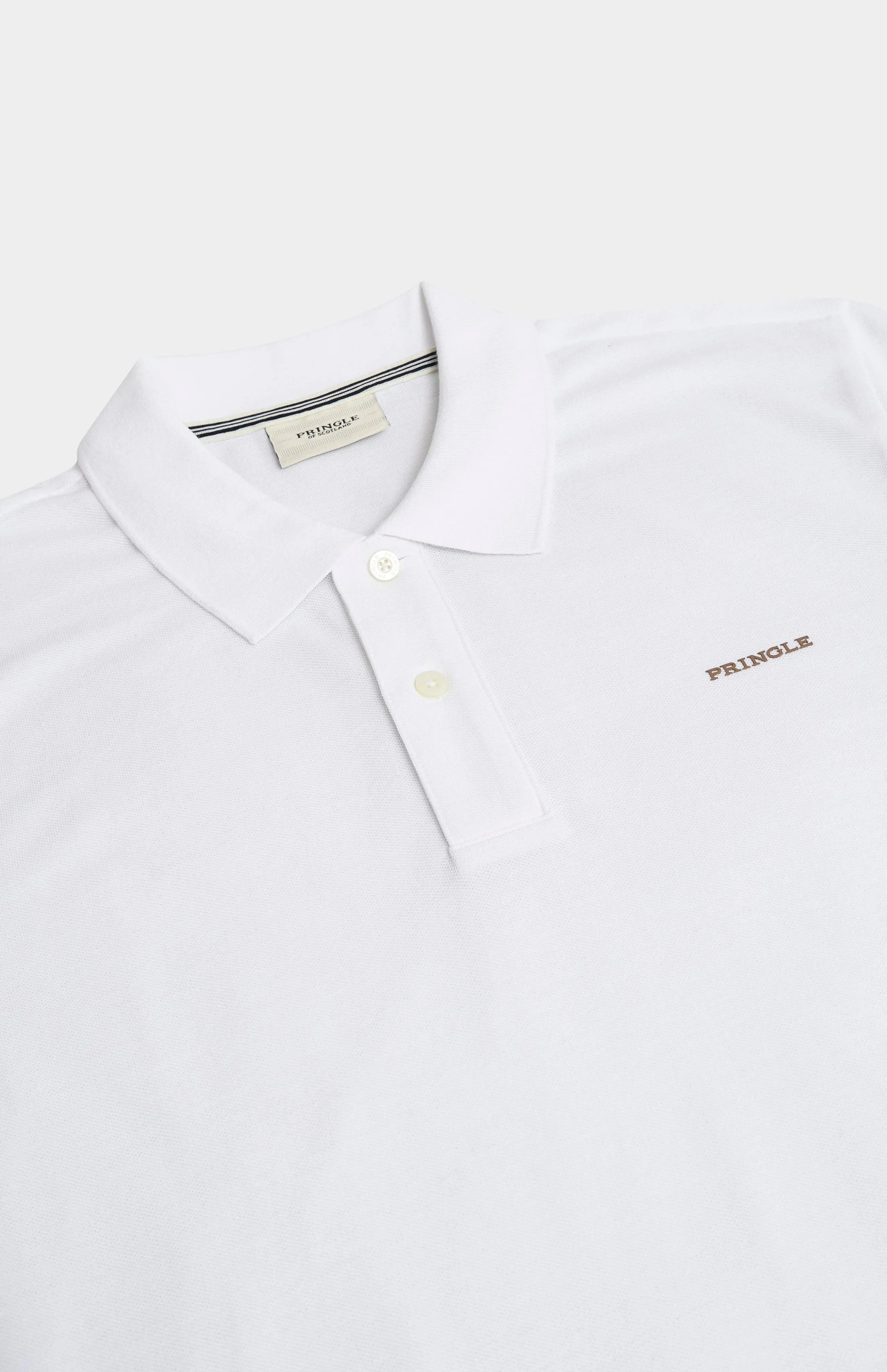 Men's Cotton Modal Pique Polo Shirt In White sold by Pringle of Scotland product image thumbnail 3