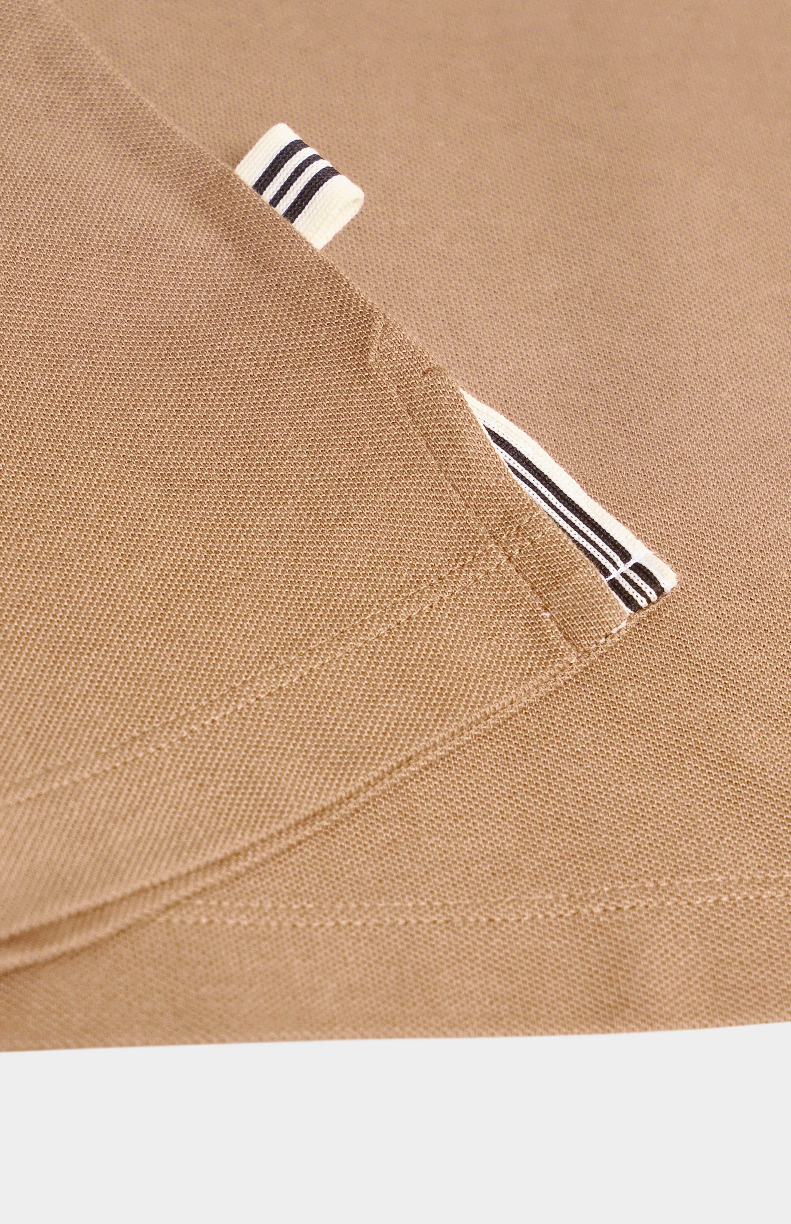 Men's Cotton Modal Pique Polo Shirt In Mushroom sold by Pringle of Scotland product image thumbnail 4