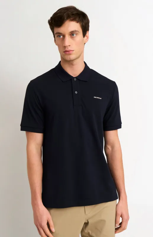 Men's Cotton Modal Pique Polo Shirt In Navy made by Pringle