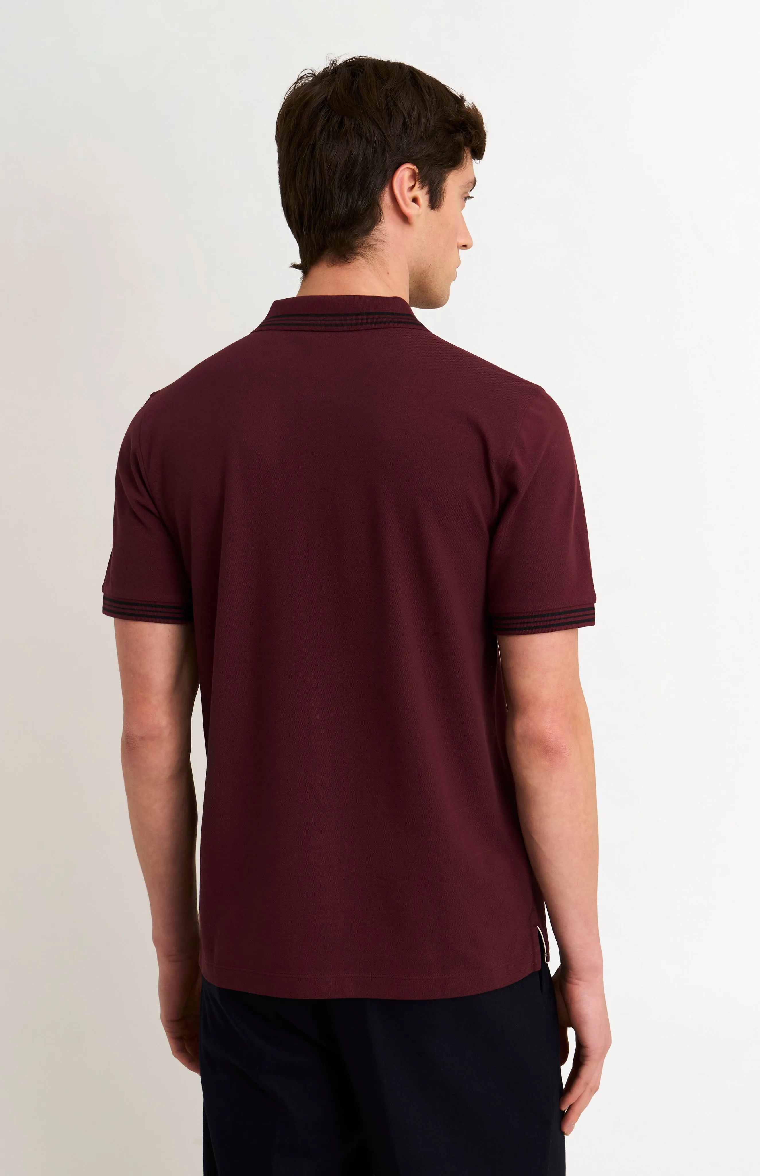 Men's Cotton Pique Polo Shirt With Tipping In Port Royale sold by Pringle of Scotland product image thumbnail 3