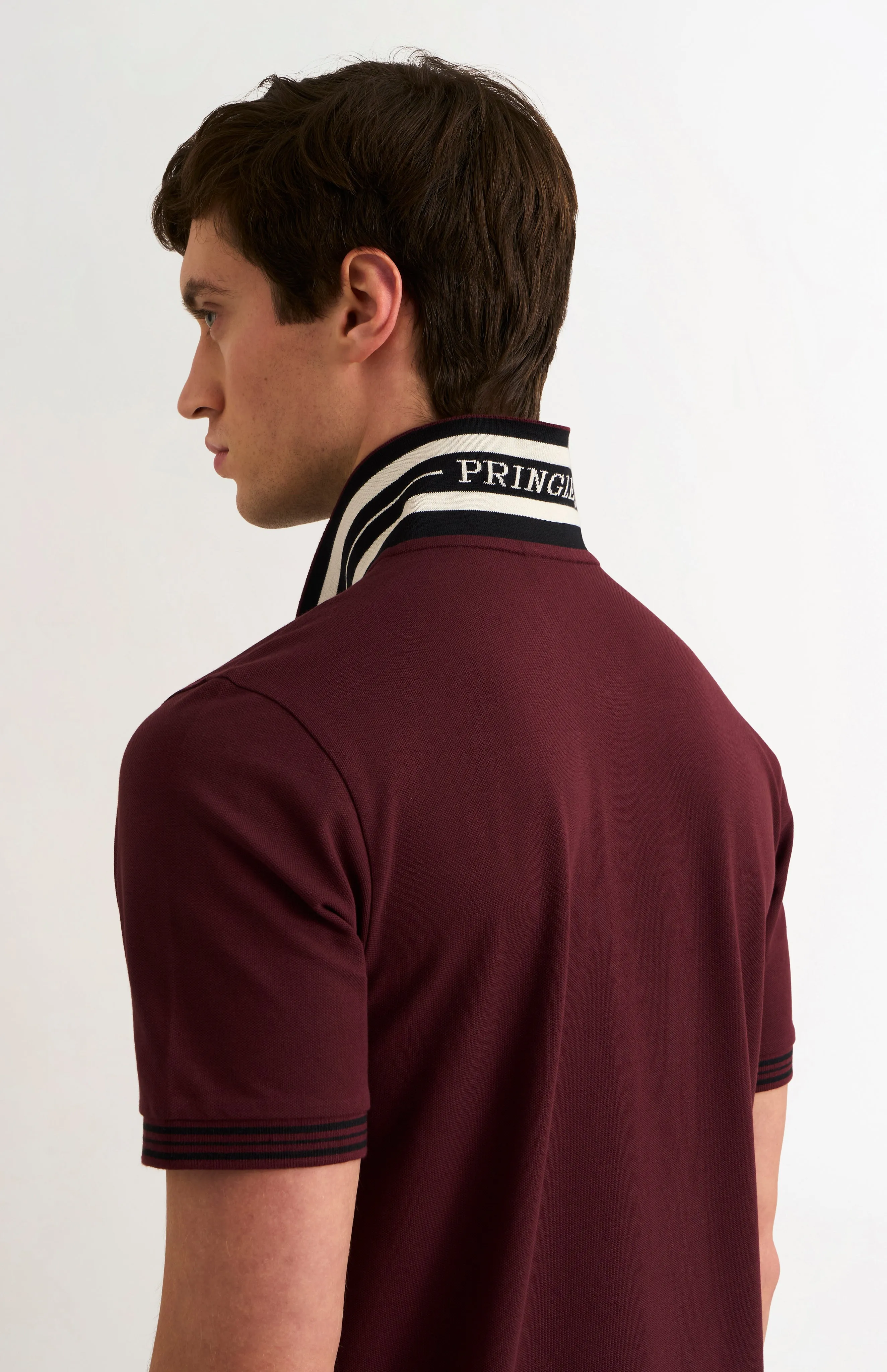 Men's Cotton Pique Polo Shirt With Tipping In Port Royale sold by Pringle of Scotland product image thumbnail 4