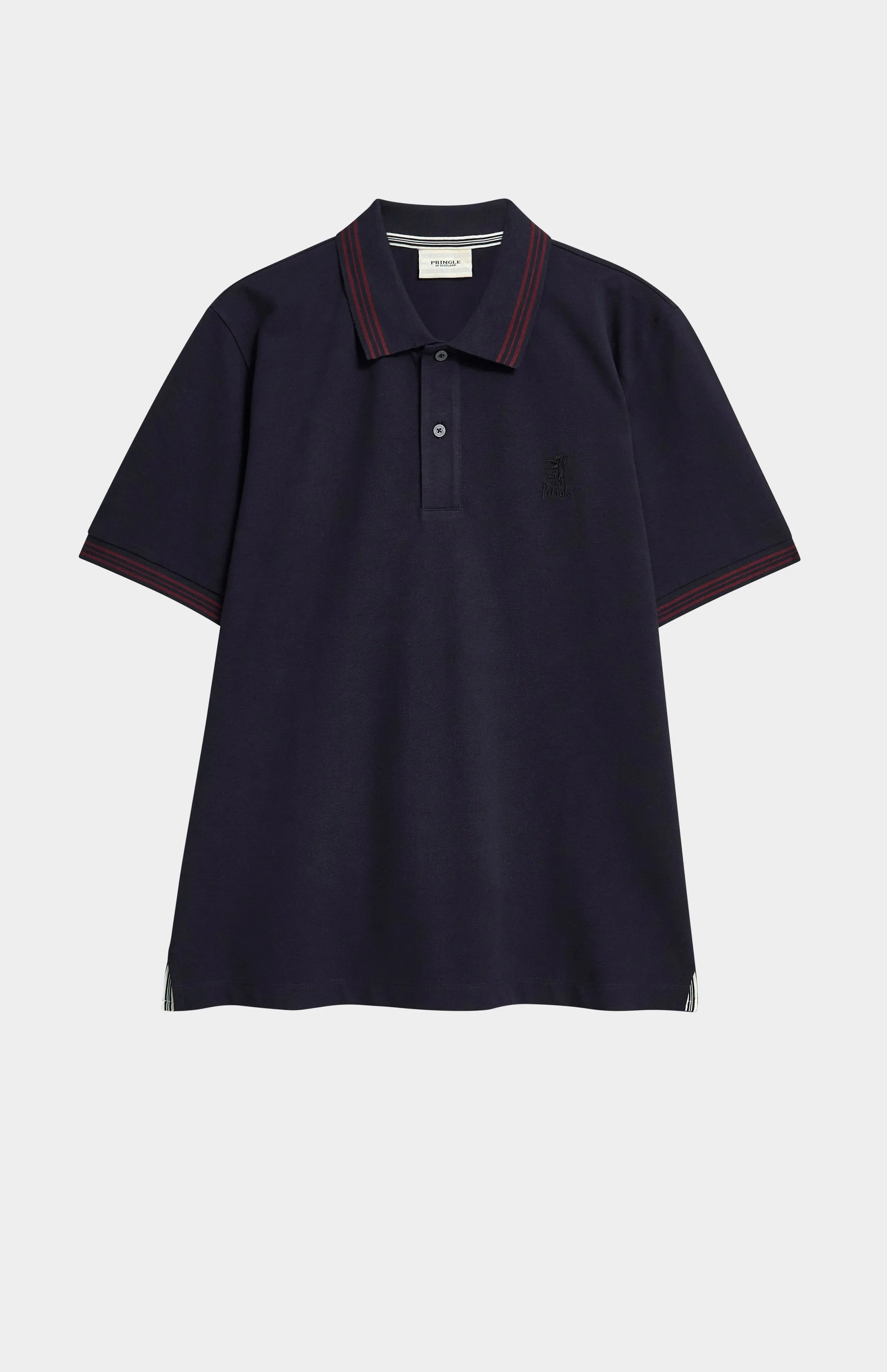 Men's Cotton Pique Polo Shirt With Tipping In Navy sold by Pringle of Scotland product image thumbnail 5