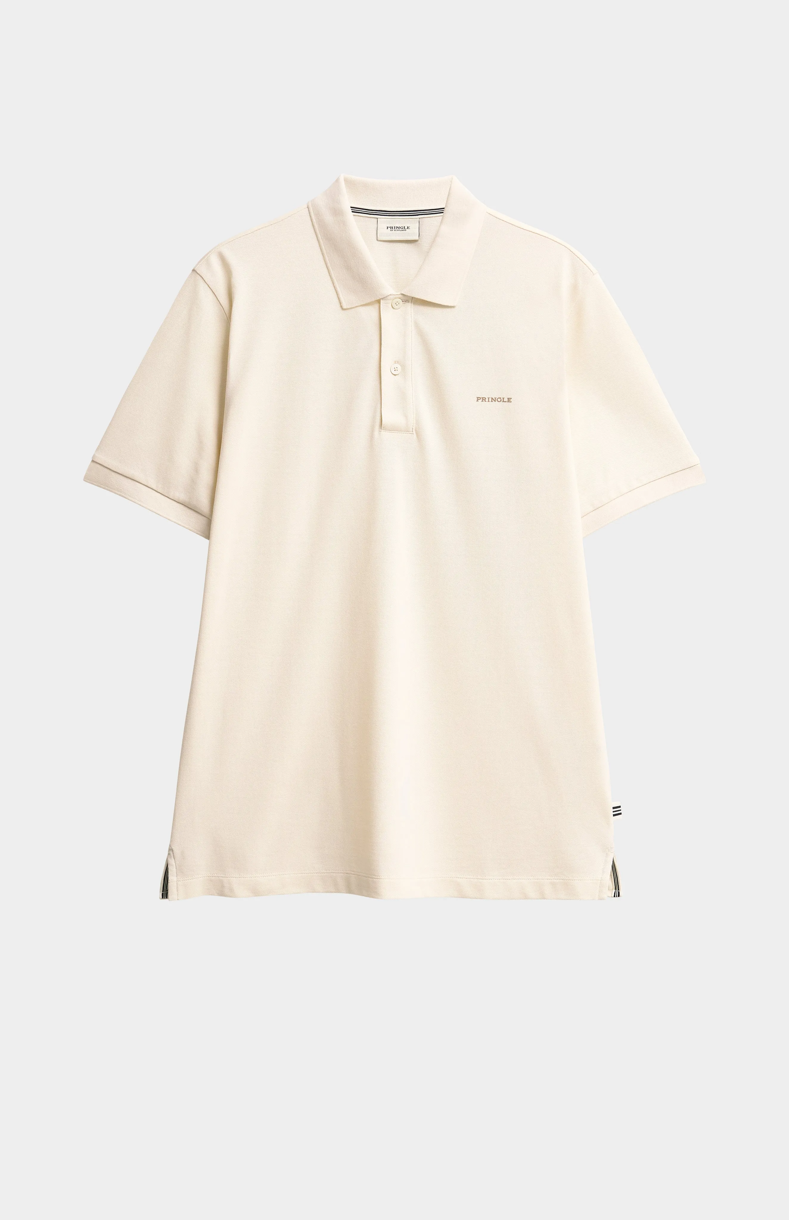 Men's Cotton Modal Pique Polo Shirt In Ecru sold by Pringle of Scotland product image thumbnail 5