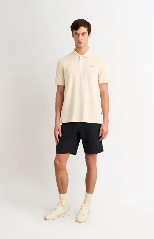 Men's Cotton Modal Pique Polo Shirt In Ecru made by Pringle