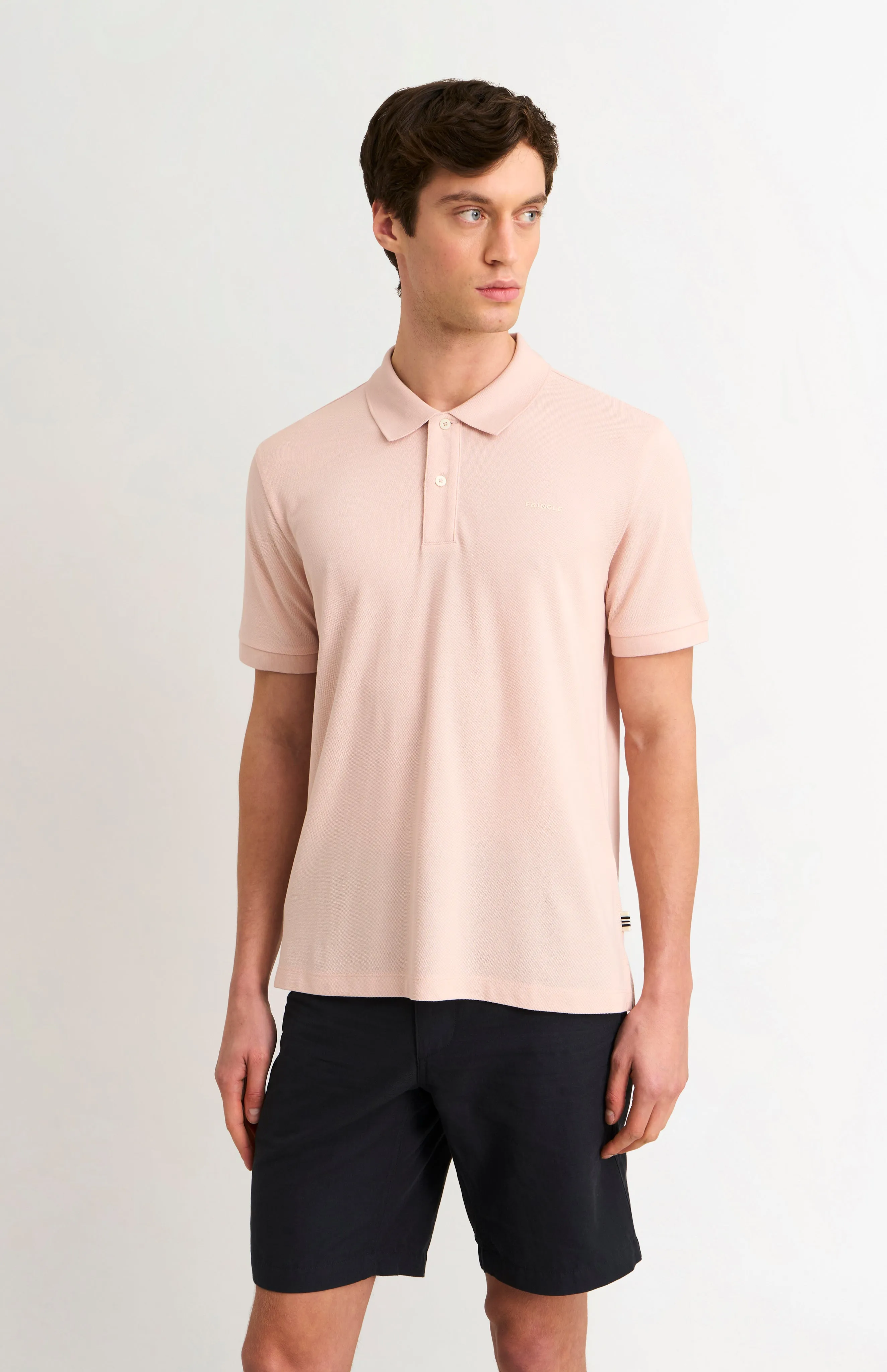 Men's Cotton Modal Pique Polo Shirt In Dusty Pink sold by Pringle of Scotland