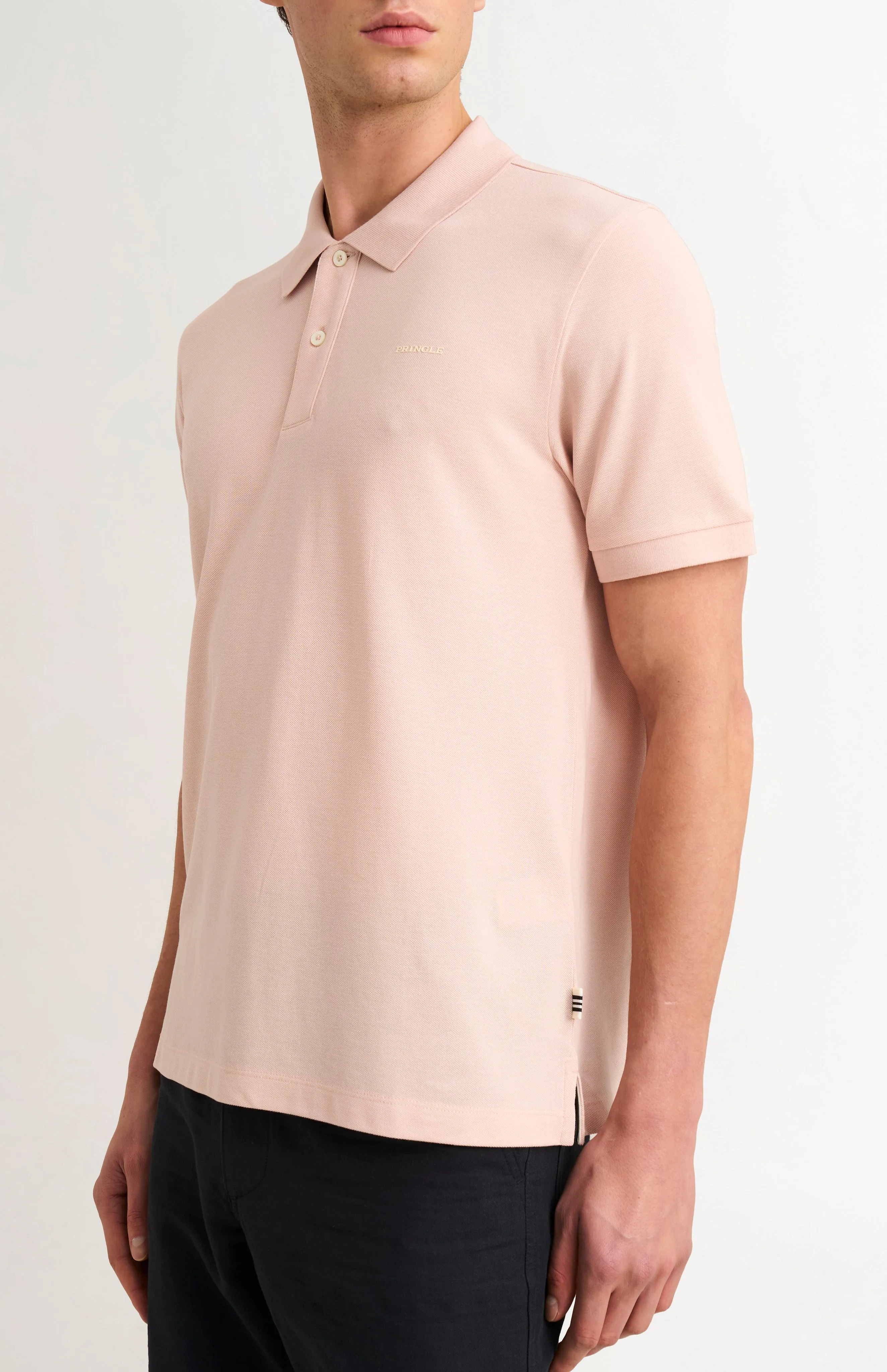 Men's Cotton Modal Pique Polo Shirt In Dusty Pink sold by Pringle of Scotland product image thumbnail 4