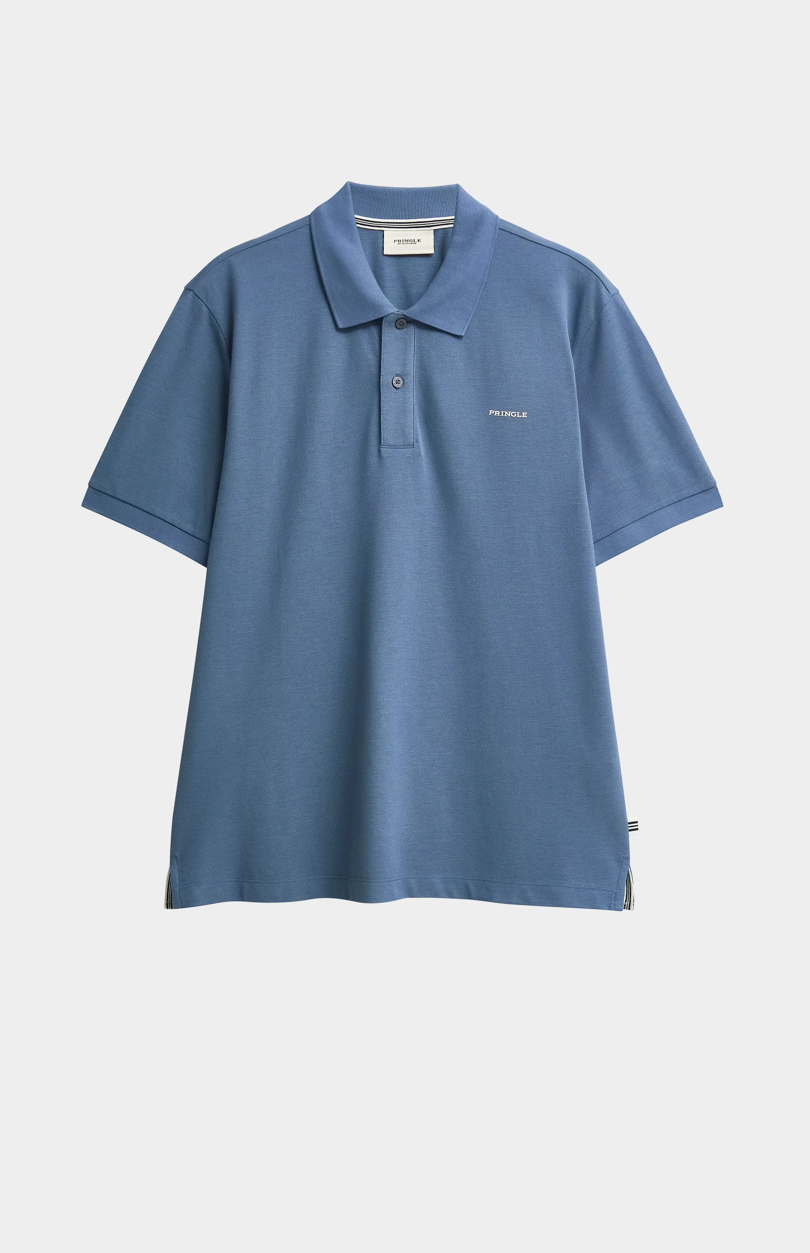 Men's Cotton Modal Pique Polo Shirt In Bering Sea Blue sold by Pringle of Scotland product image thumbnail 5