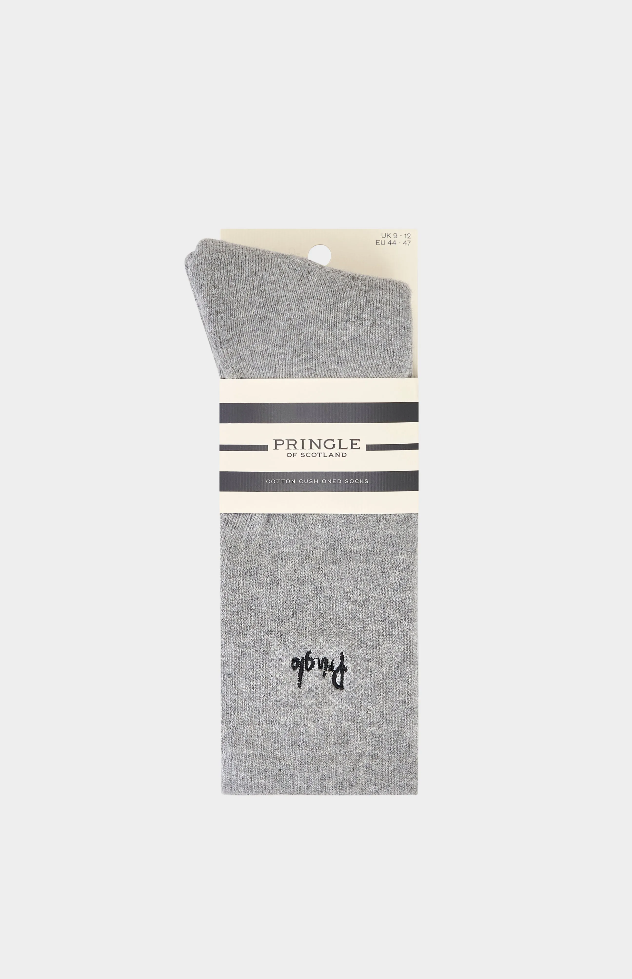 3 Pack Cotton Cushioned Sports Socks in Grey sold by Pringle of Scotland