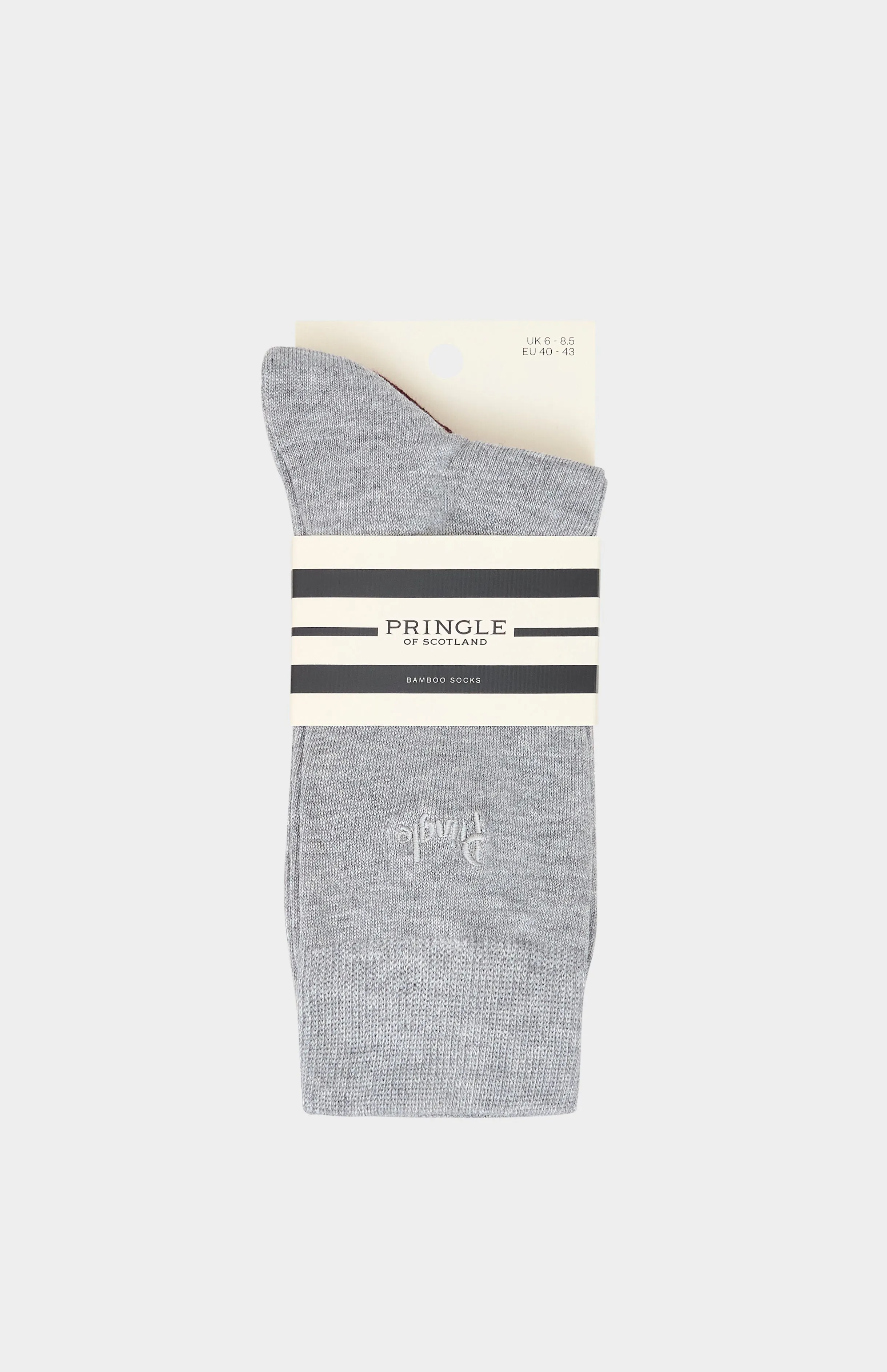 3 Pack Bamboo Socks in Grey, Mushroom & Burgundy sold by Pringle of Scotland