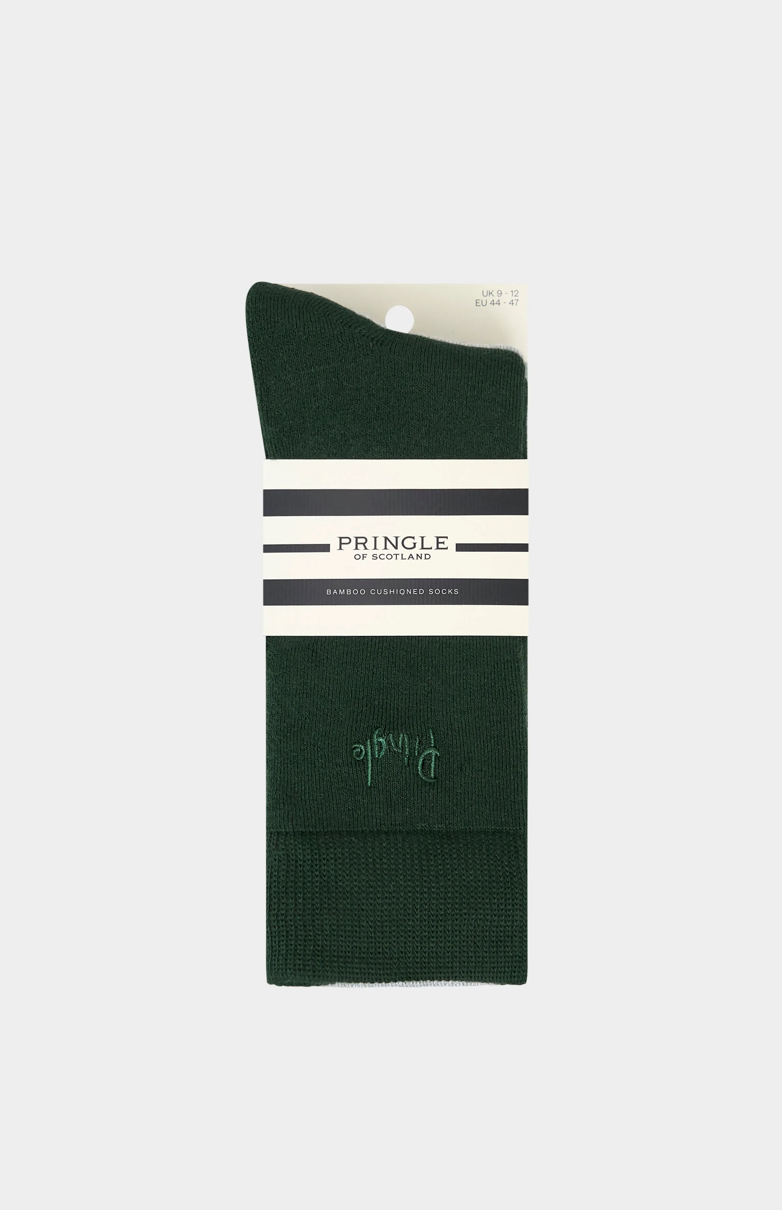 3 Pack Bamboo Cushioned Socks in Grey, Green & Blue sold by Pringle of Scotland