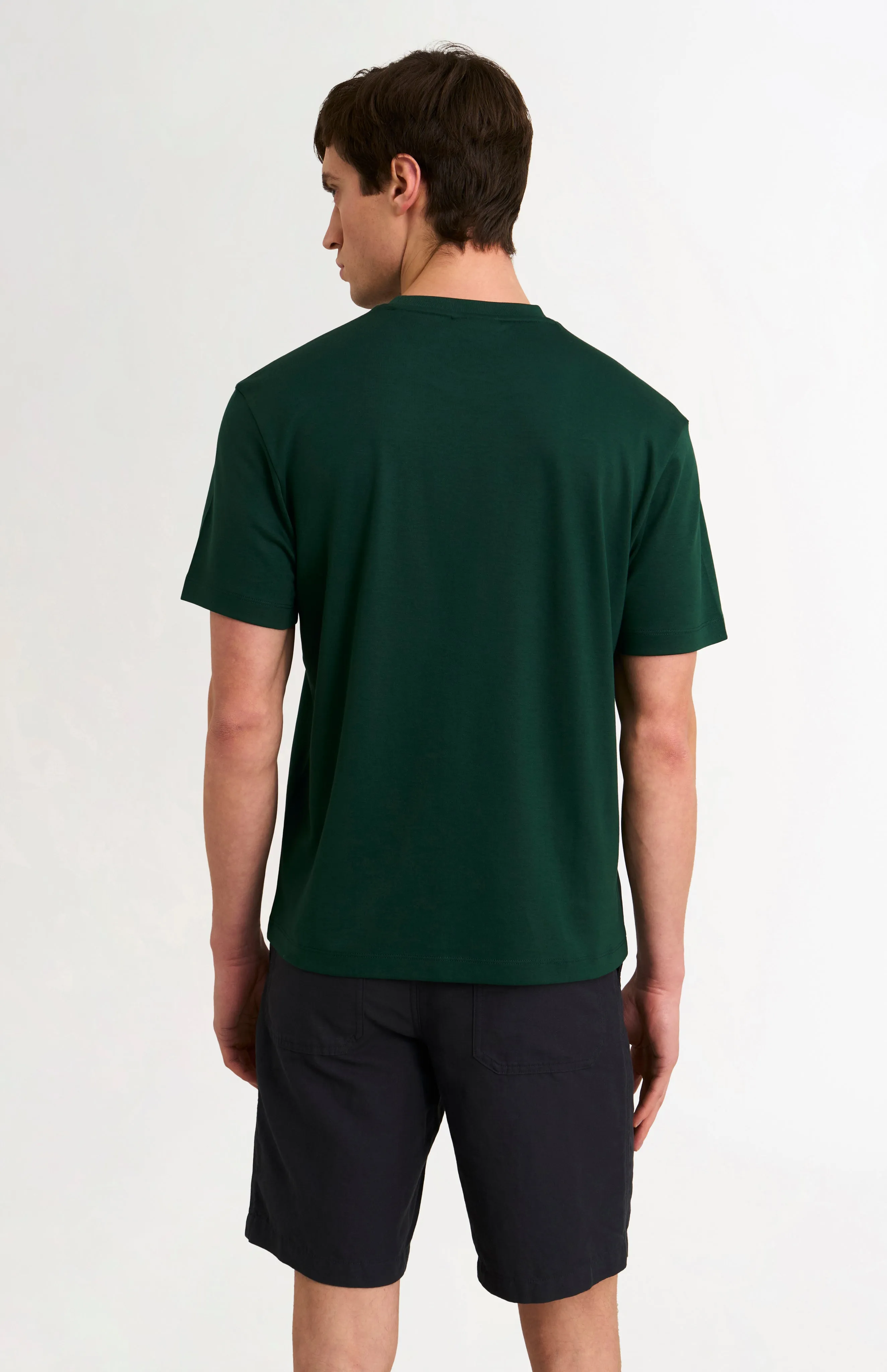Men's Heavyweight Long Staple Cotton T-shirt In Forest Green sold by Pringle of Scotland product image thumbnail 2