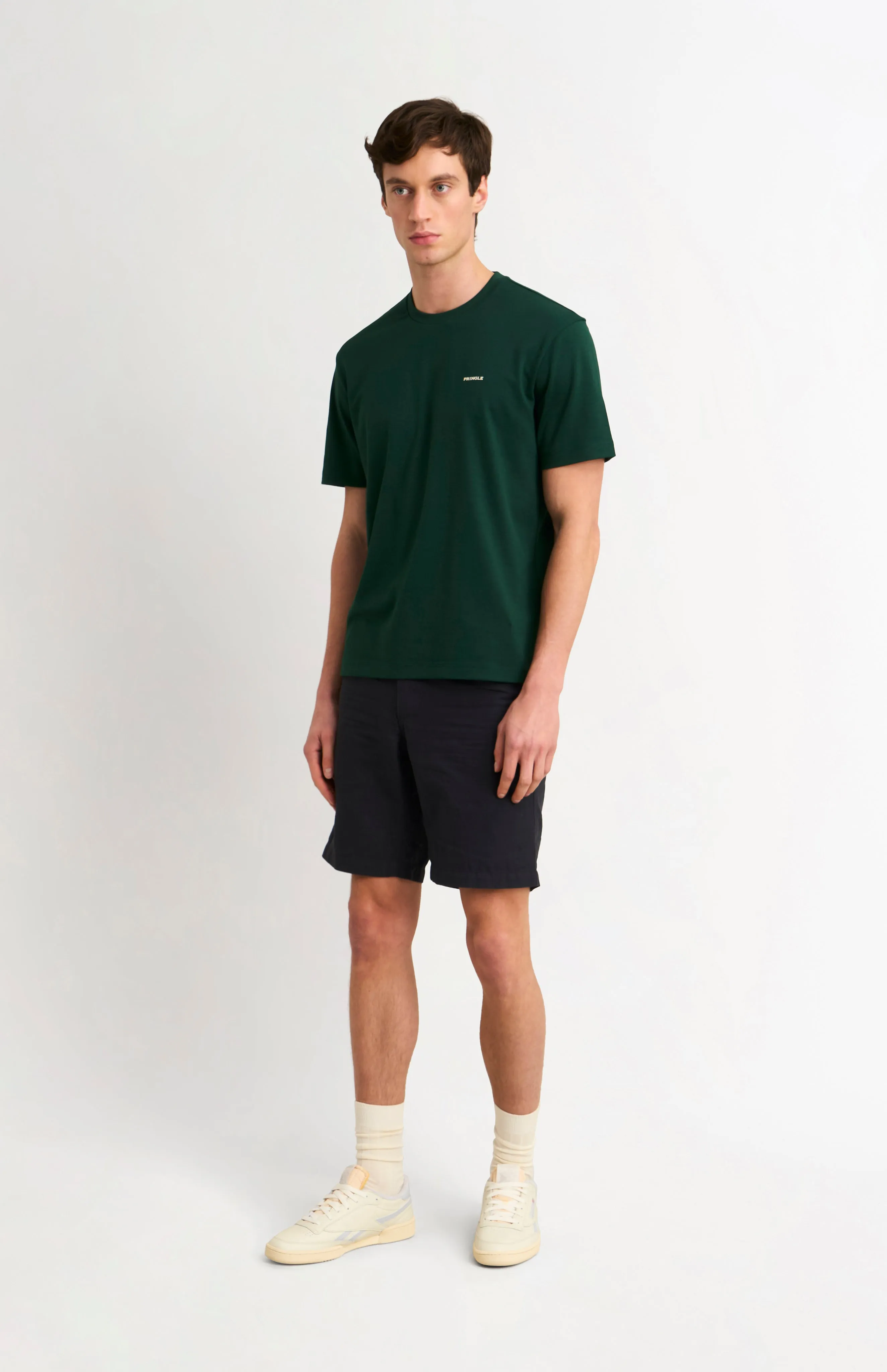Men's Heavyweight Long Staple Cotton T-shirt In Forest Green sold by Pringle of Scotland product image thumbnail 3