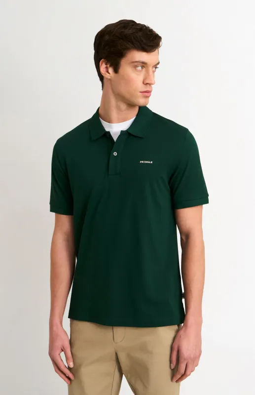 Men's Cotton Modal Pique Polo Shirt In Forest Green made by Pringle