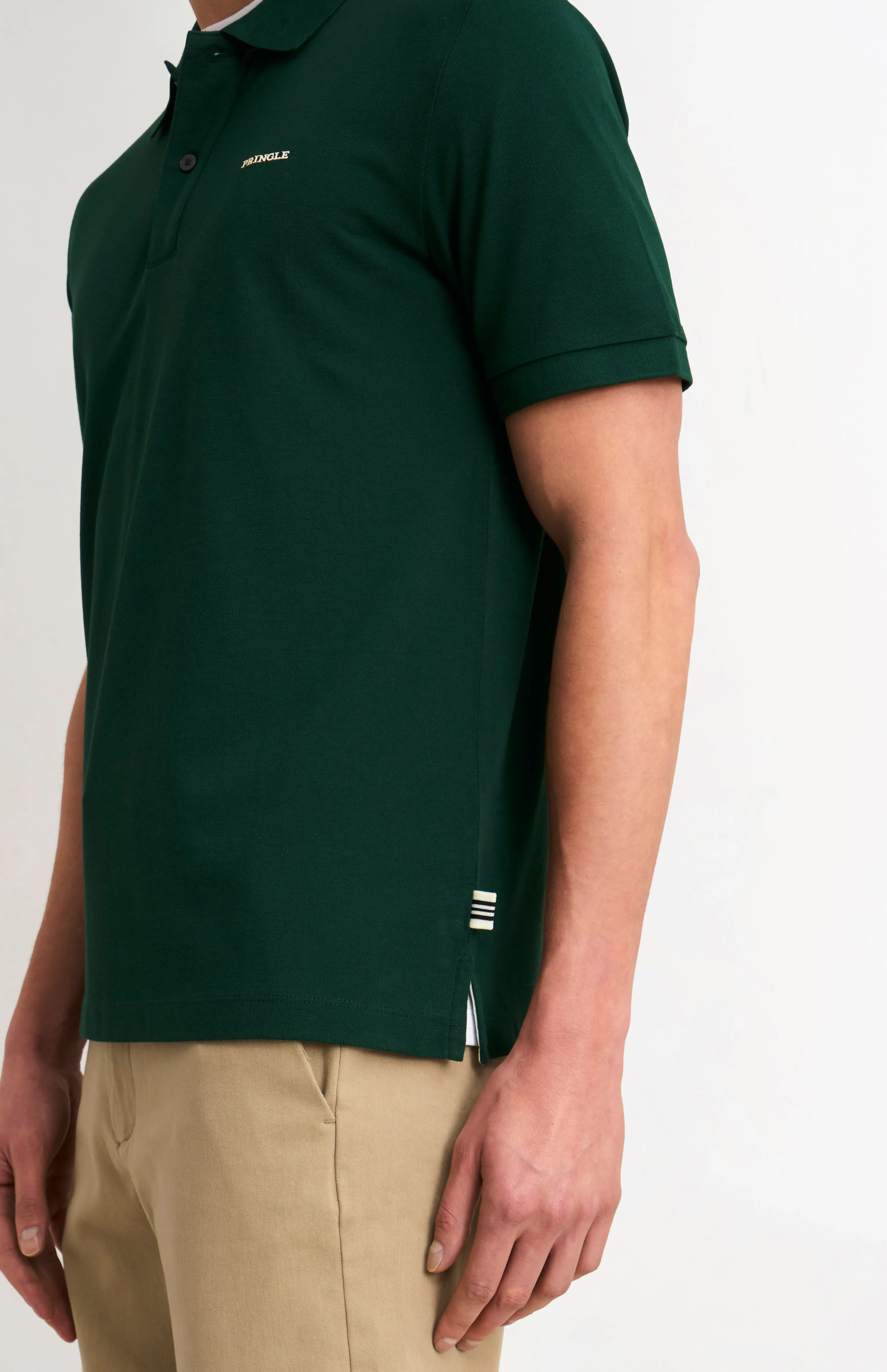 Men's Cotton Modal Pique Polo Shirt In Forest Green sold by Pringle of Scotland product image thumbnail 2