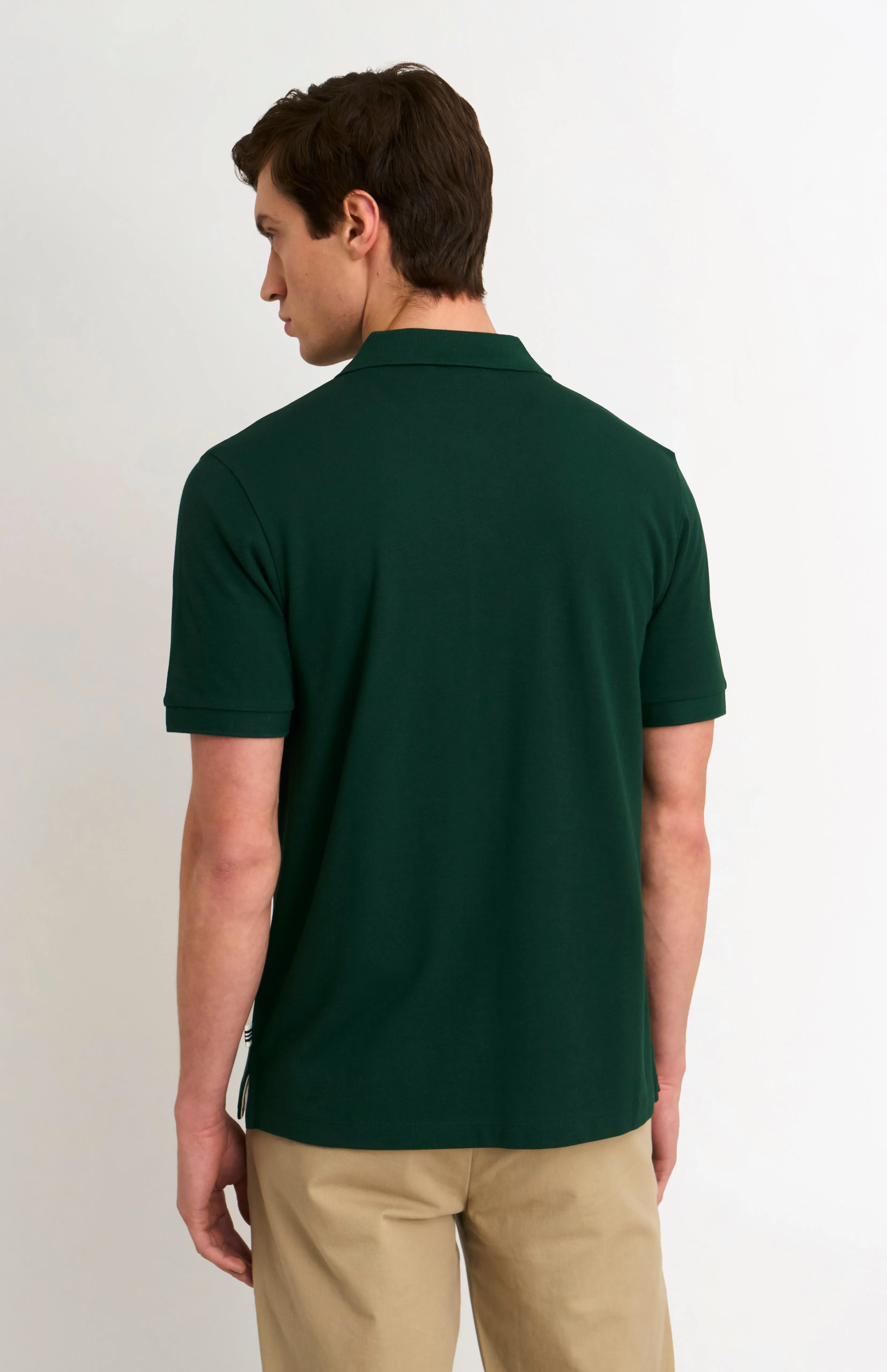 Men's Cotton Modal Pique Polo Shirt In Forest Green sold by Pringle of Scotland product image thumbnail 3