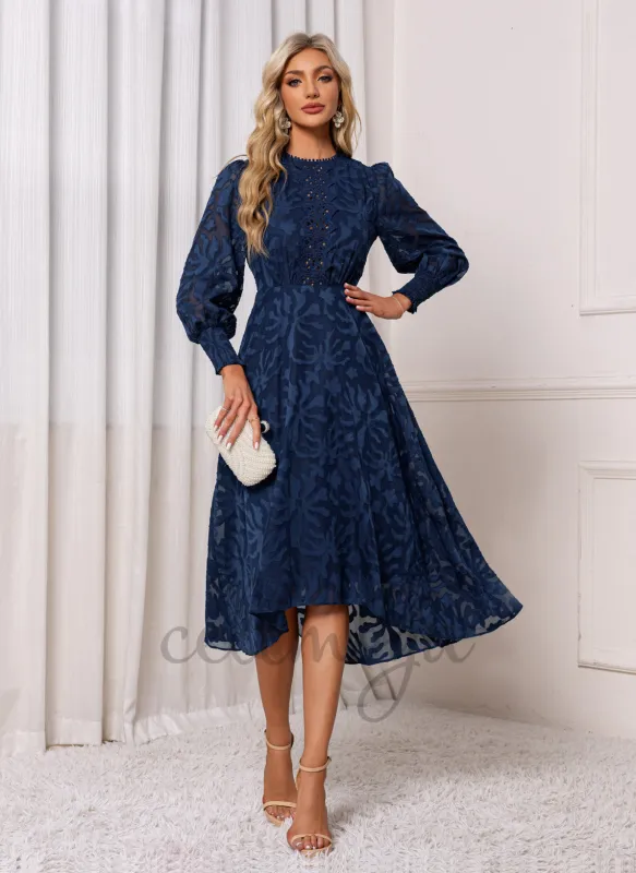 Scoop A-line Chiffon Asymmetrical Midi Dress - 308568 sold by Celimoya