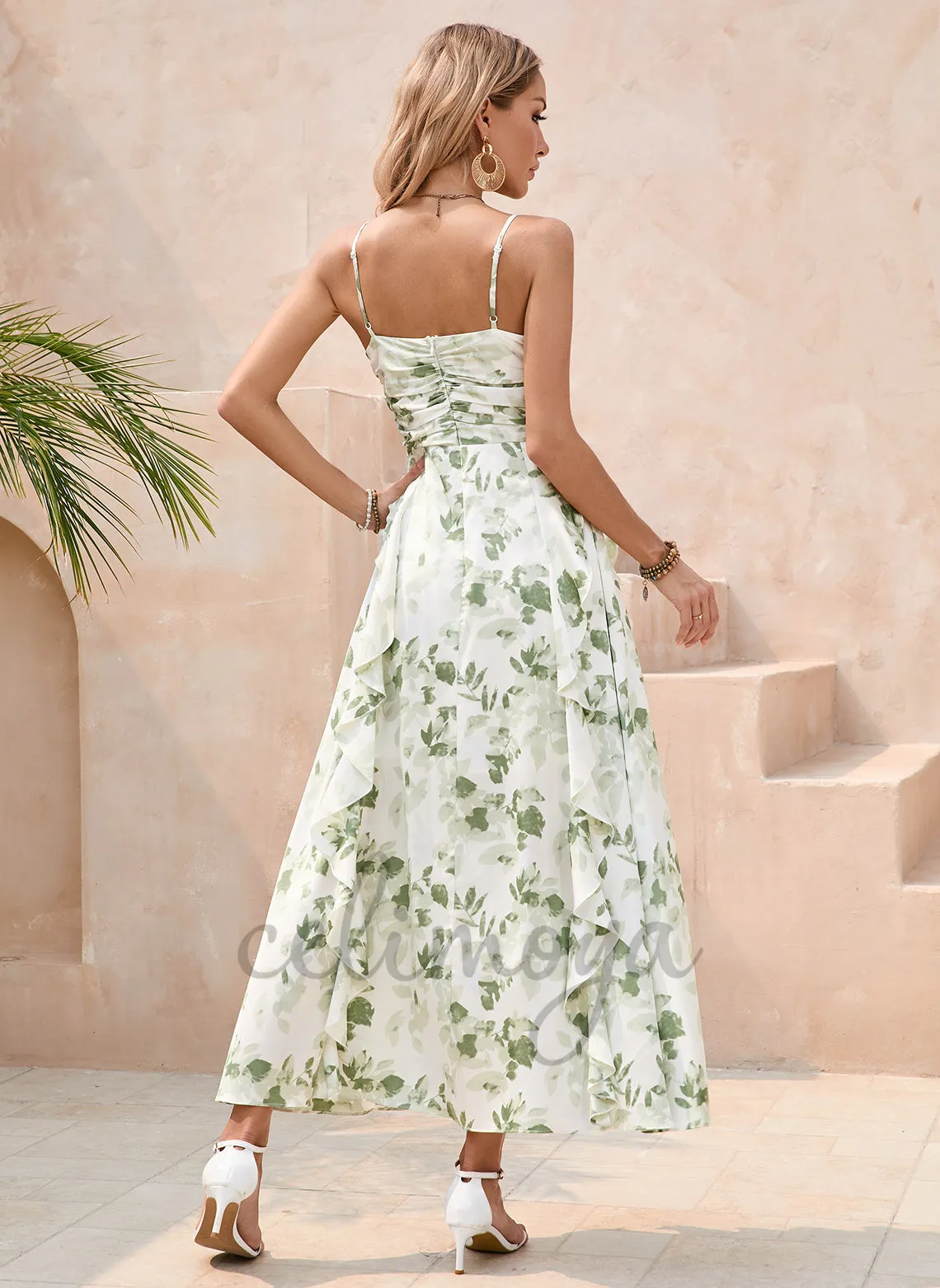 Square A-line Satin Maxi Dresses - 303386 sold by Celimoya product image thumbnail 2