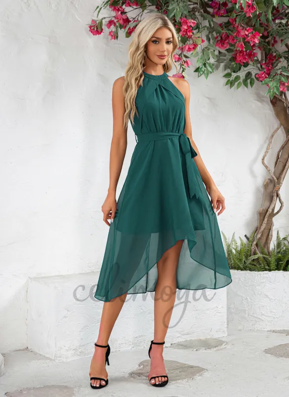 Halter Elegant A-line Chiffon Midi Dresses - 301463 sold by Celimoya