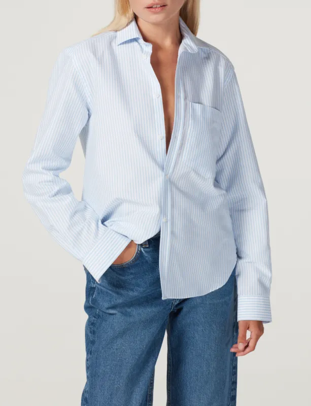 The Classic: Oxford, Celeste Blue Stripe sold by With Nothing Underneath