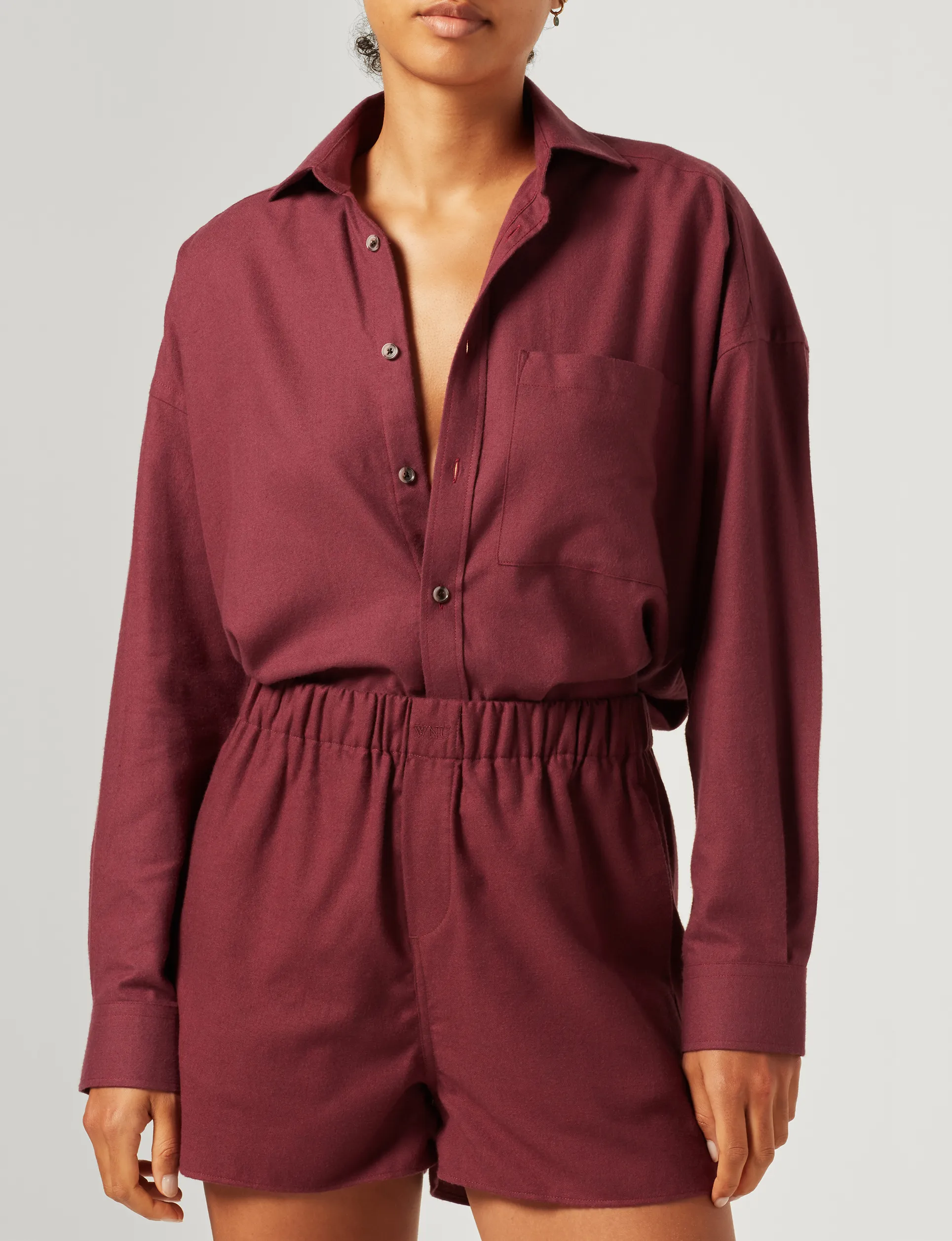 The Weekend: Fine Brushed, Burgundy sold by With Nothing Underneath product image thumbnail 3