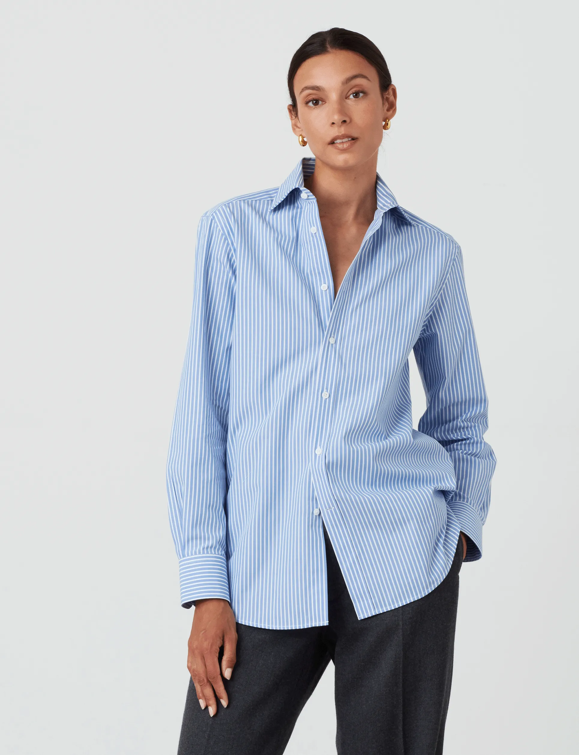 The Boyfriend: Fine Poplin, Inverted Pinstripe sold by With Nothing Underneath product image thumbnail 2