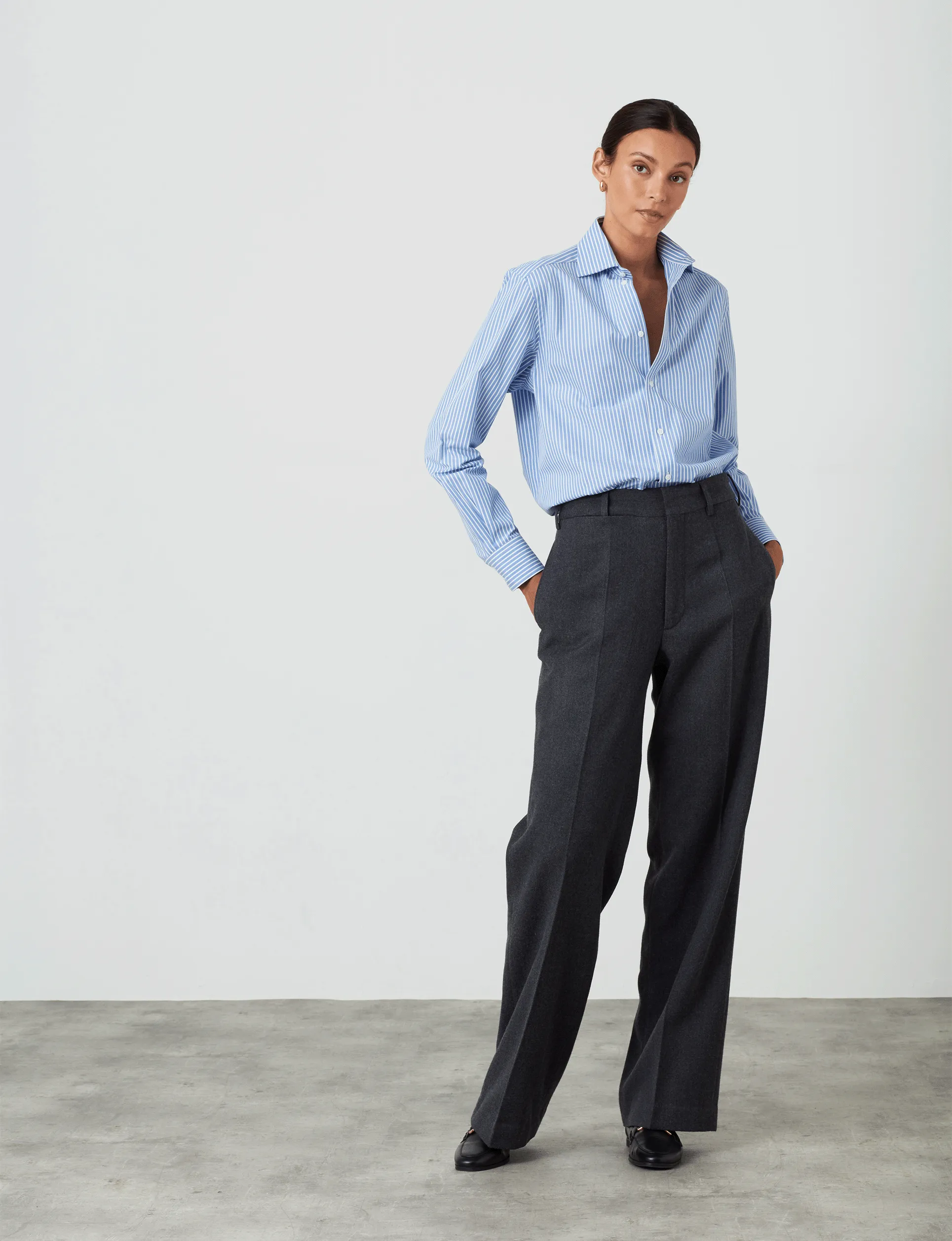 The Boyfriend: Fine Poplin, Inverted Pinstripe sold by With Nothing Underneath product image thumbnail 4