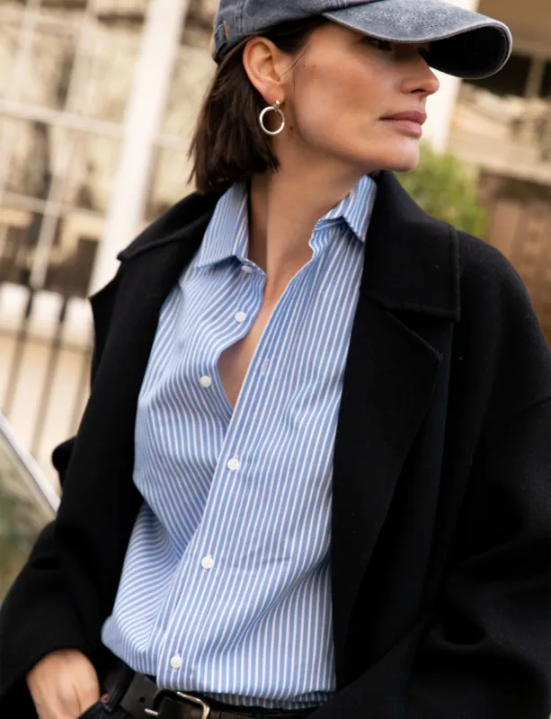 The Boyfriend: Fine Poplin, Inverted Pinstripe sold by With Nothing Underneath