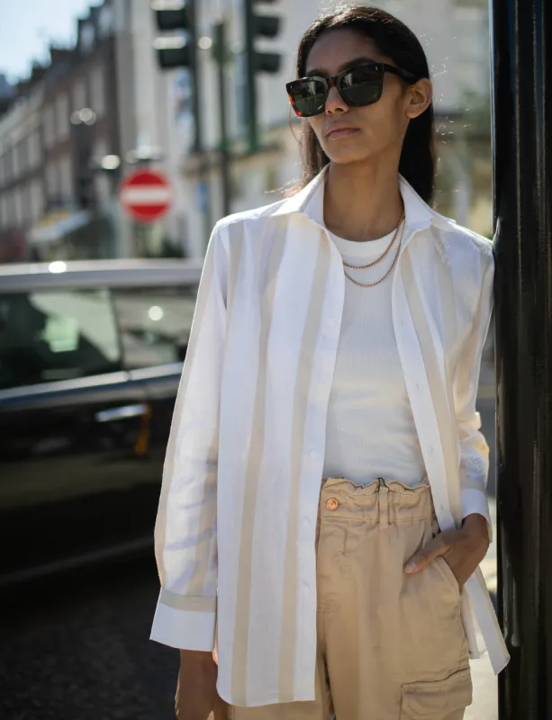 The Boyfriend: Weave, Cream Stripe sold by With Nothing Underneath