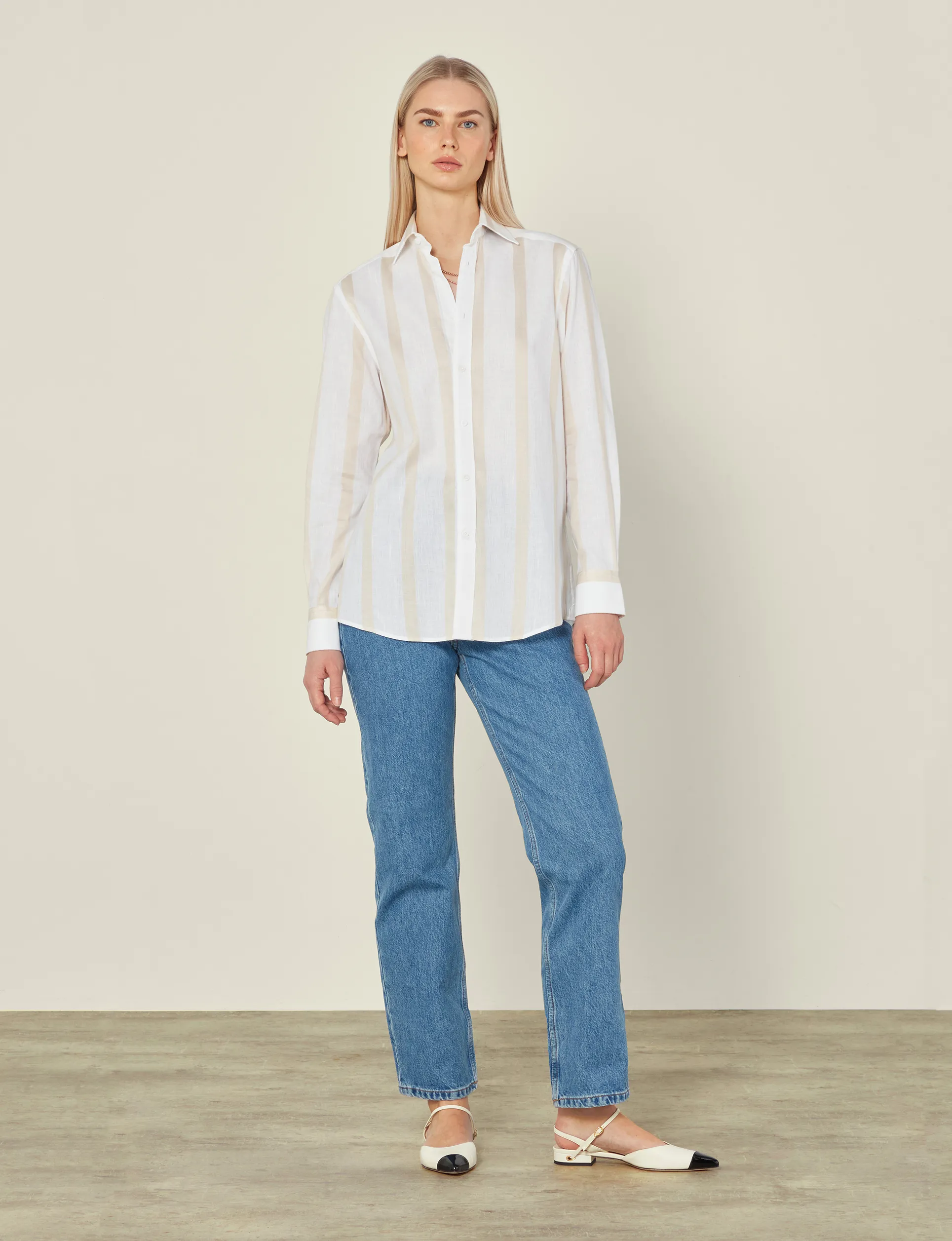 The Boyfriend: Weave, Cream Stripe sold by With Nothing Underneath product image thumbnail 4