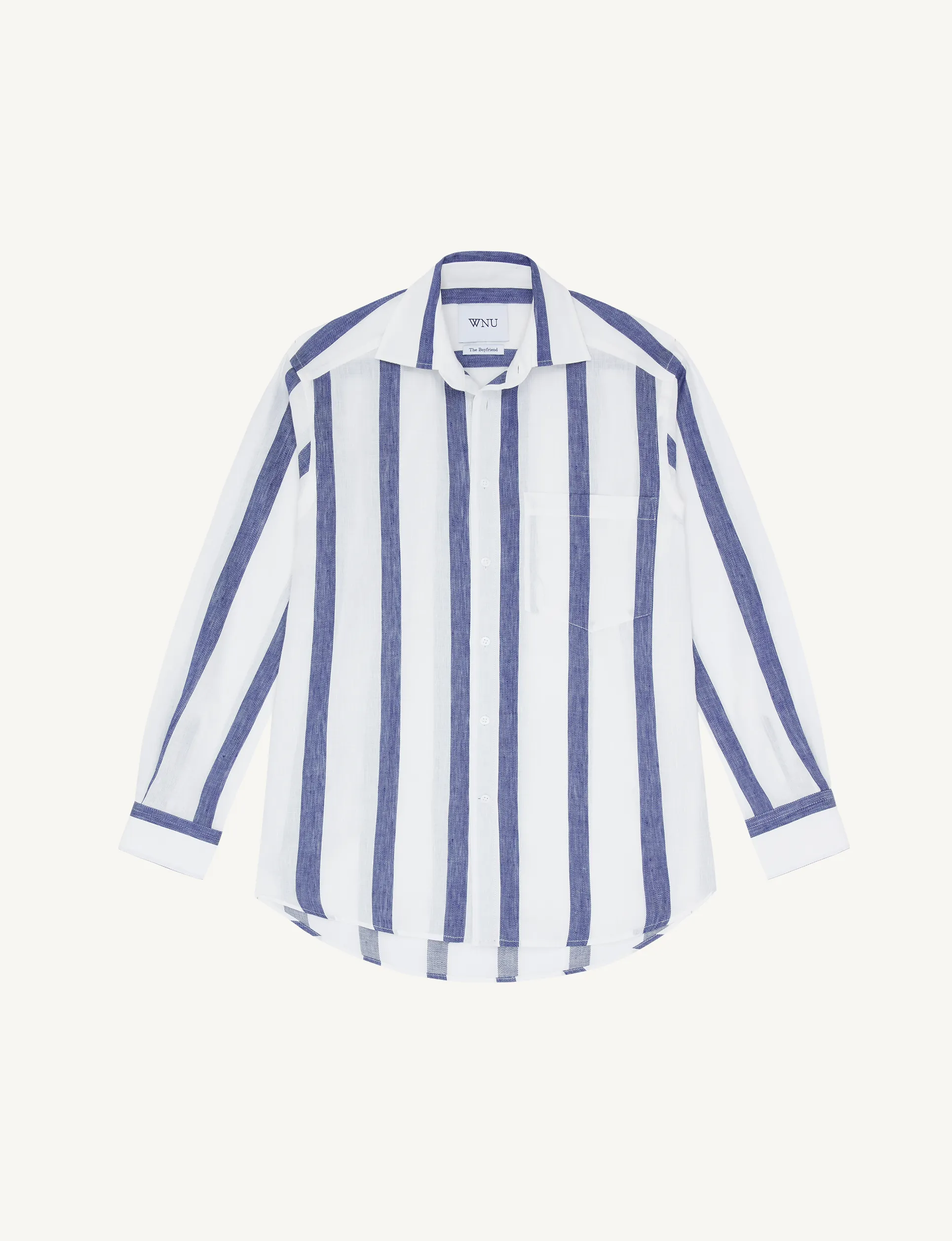 The Boyfriend: Weave, Navy Blue Stripe sold by With Nothing Underneath product image thumbnail 2