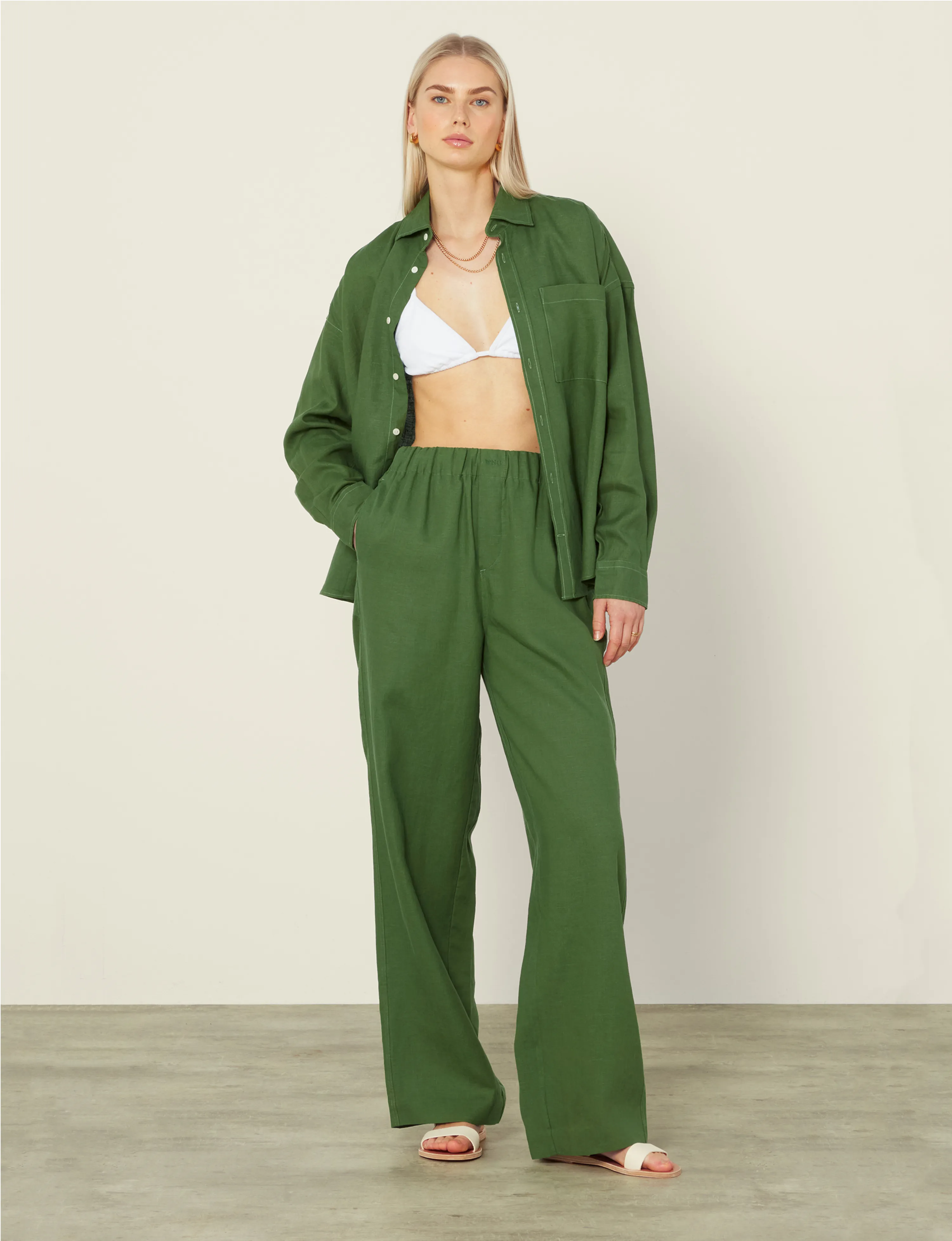 The Palazzo Set: Hemp, Green sold by With Nothing Underneath