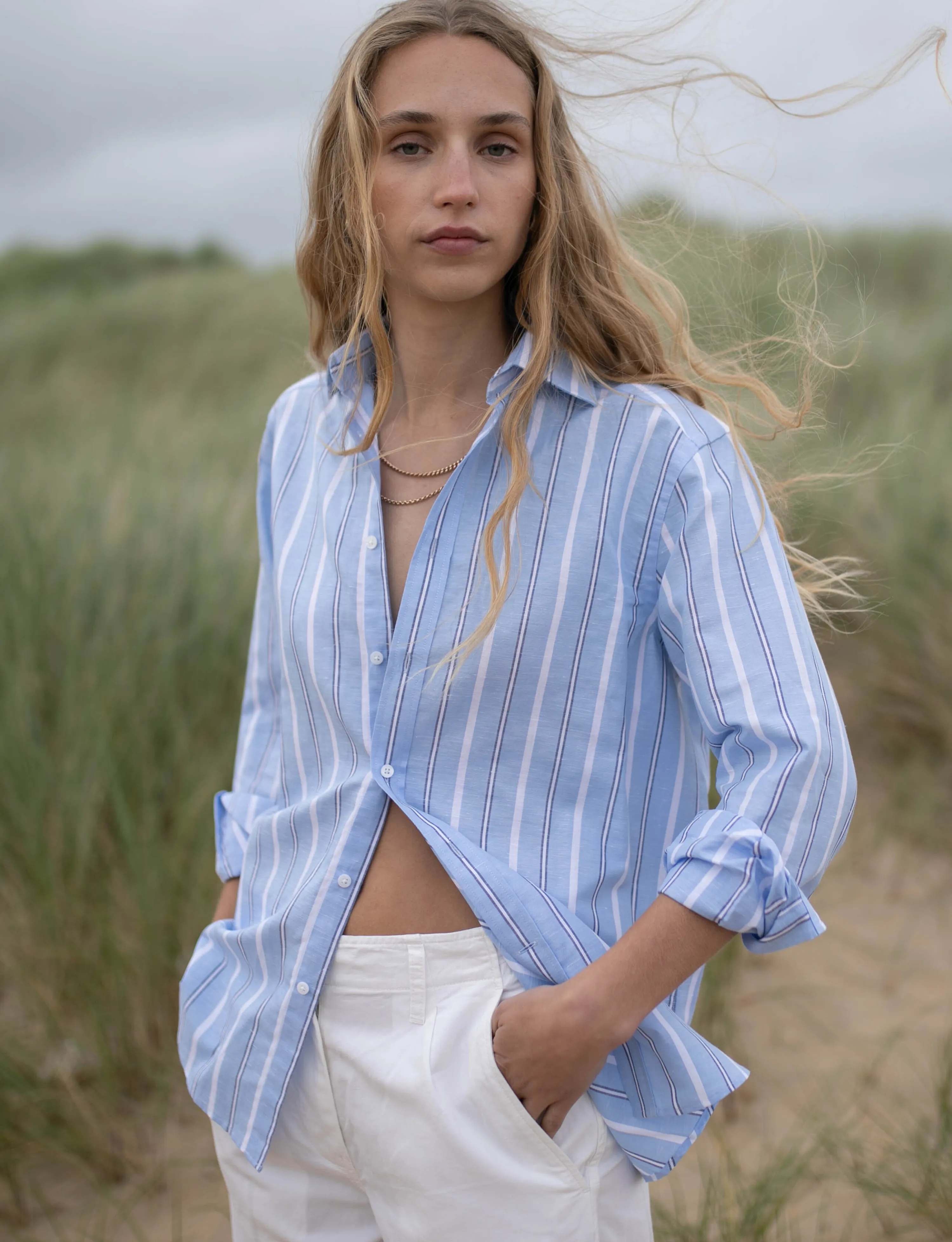 The Boyfriend: Weave, Blue Multistripe sold by With Nothing Underneath