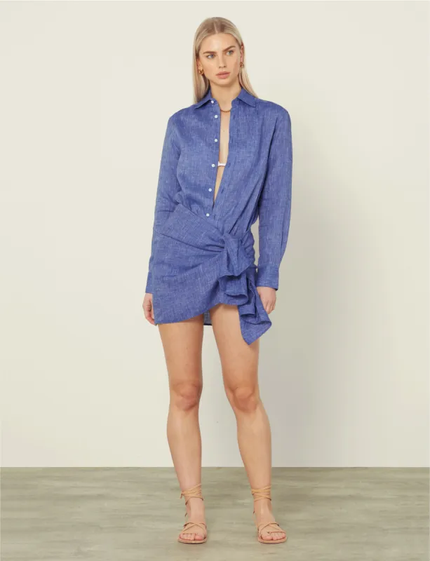 The Sarong Set: Linen, Lapis Blue sold by With Nothing Underneath