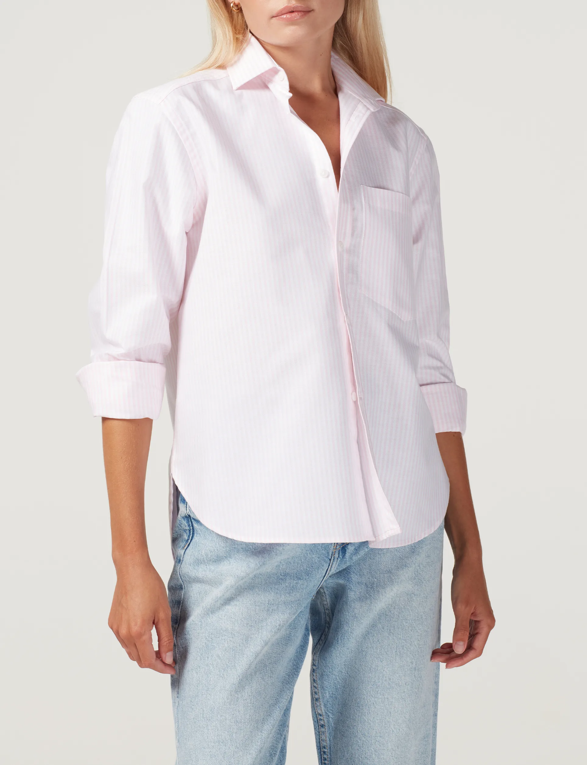 The Classic: Oxford, Rose Pink Stripe sold by With Nothing Underneath product image thumbnail 3