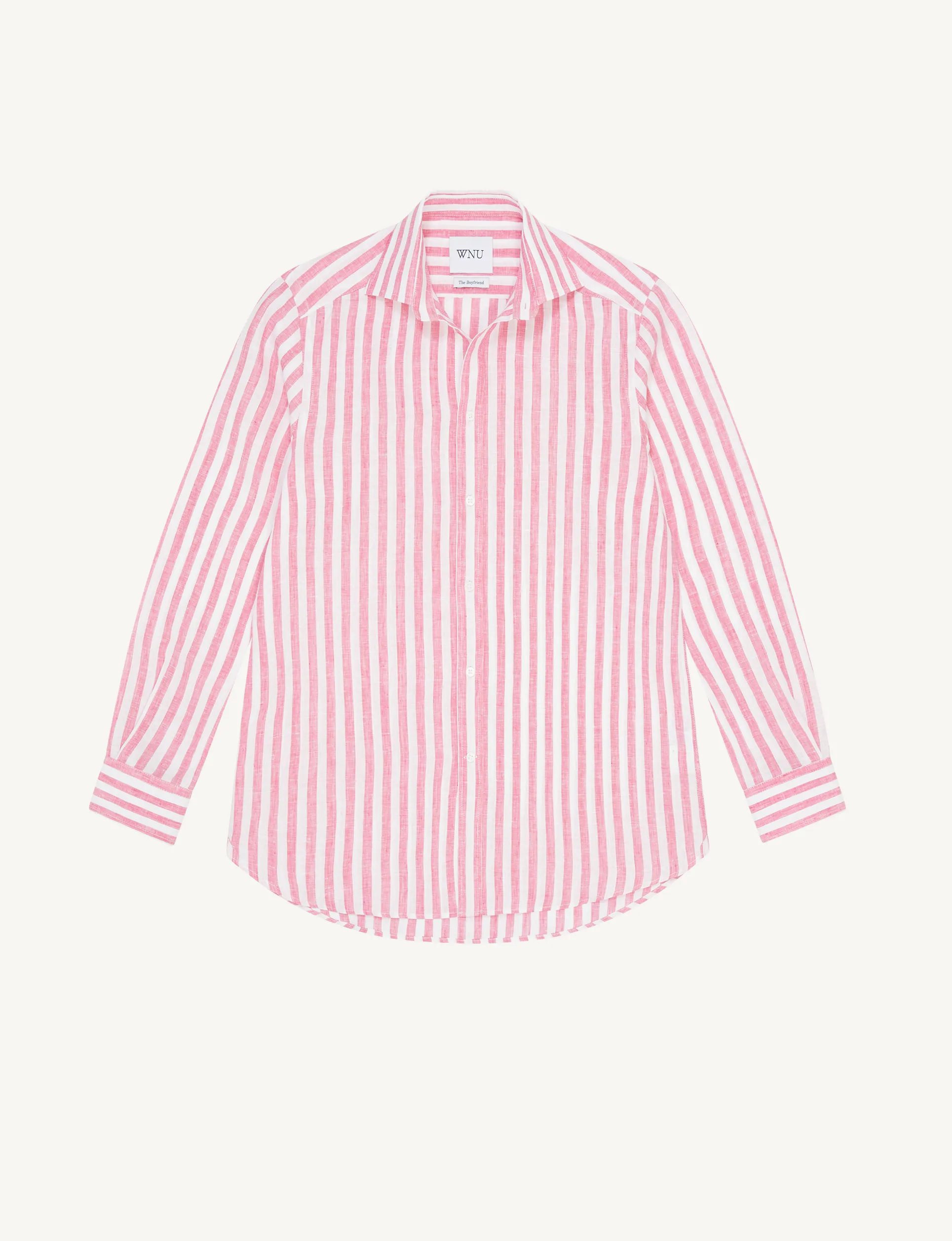 The Boyfriend: Linen, Fuchsia Pink Stripe sold by With Nothing Underneath product image thumbnail 2