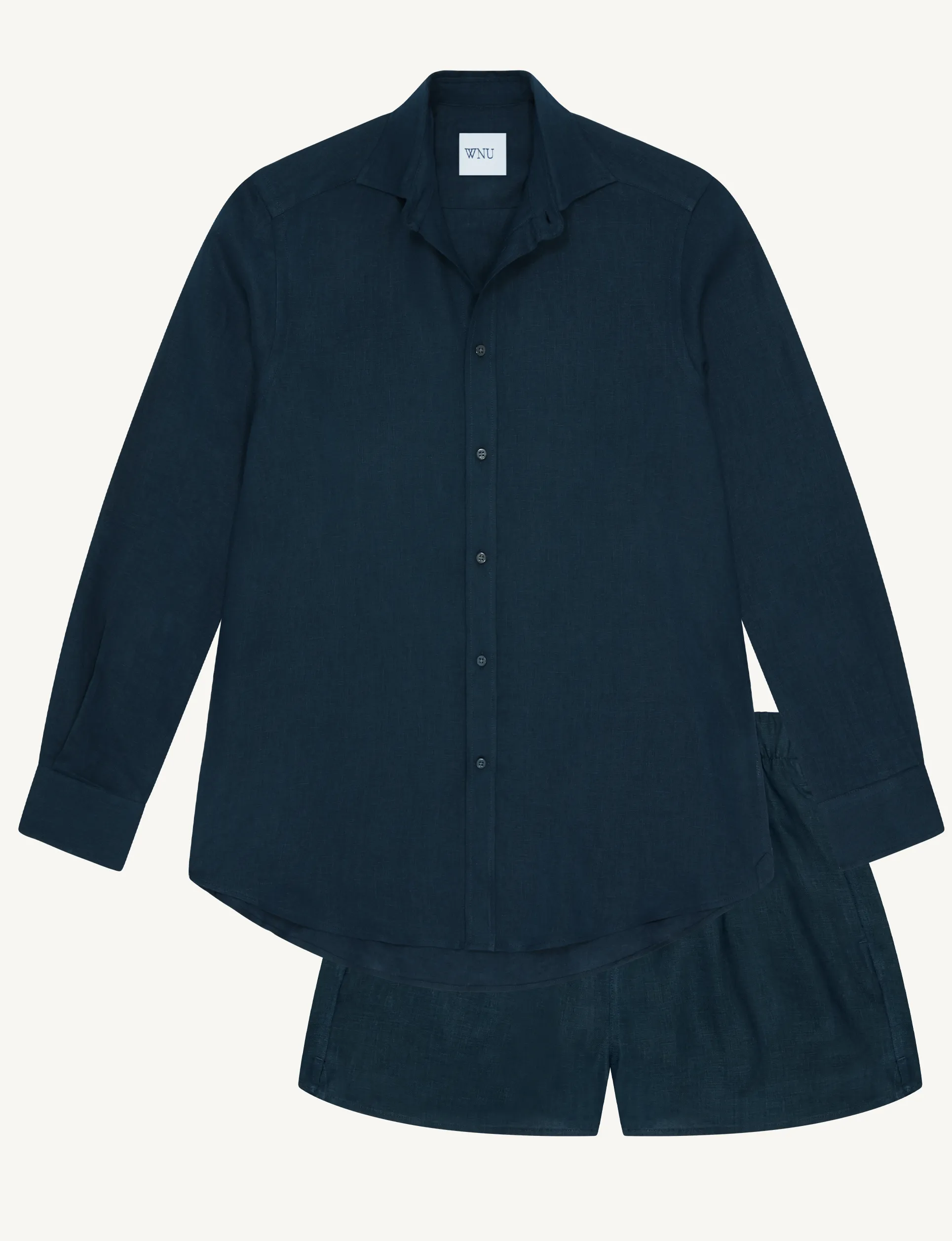 CO-ORD SET: LINEN, NAVY BLUE sold by With Nothing Underneath product image thumbnail 2