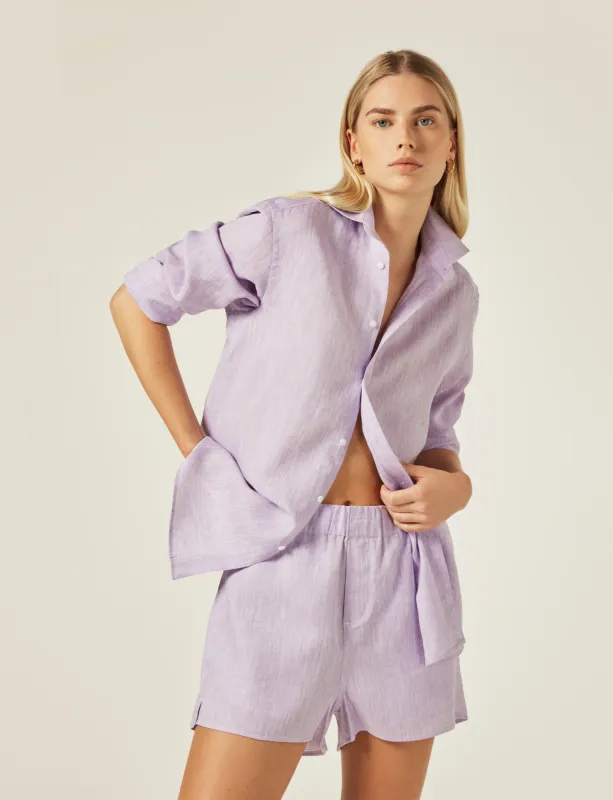 The Boyfriend: Linen, Lilac sold by With Nothing Underneath