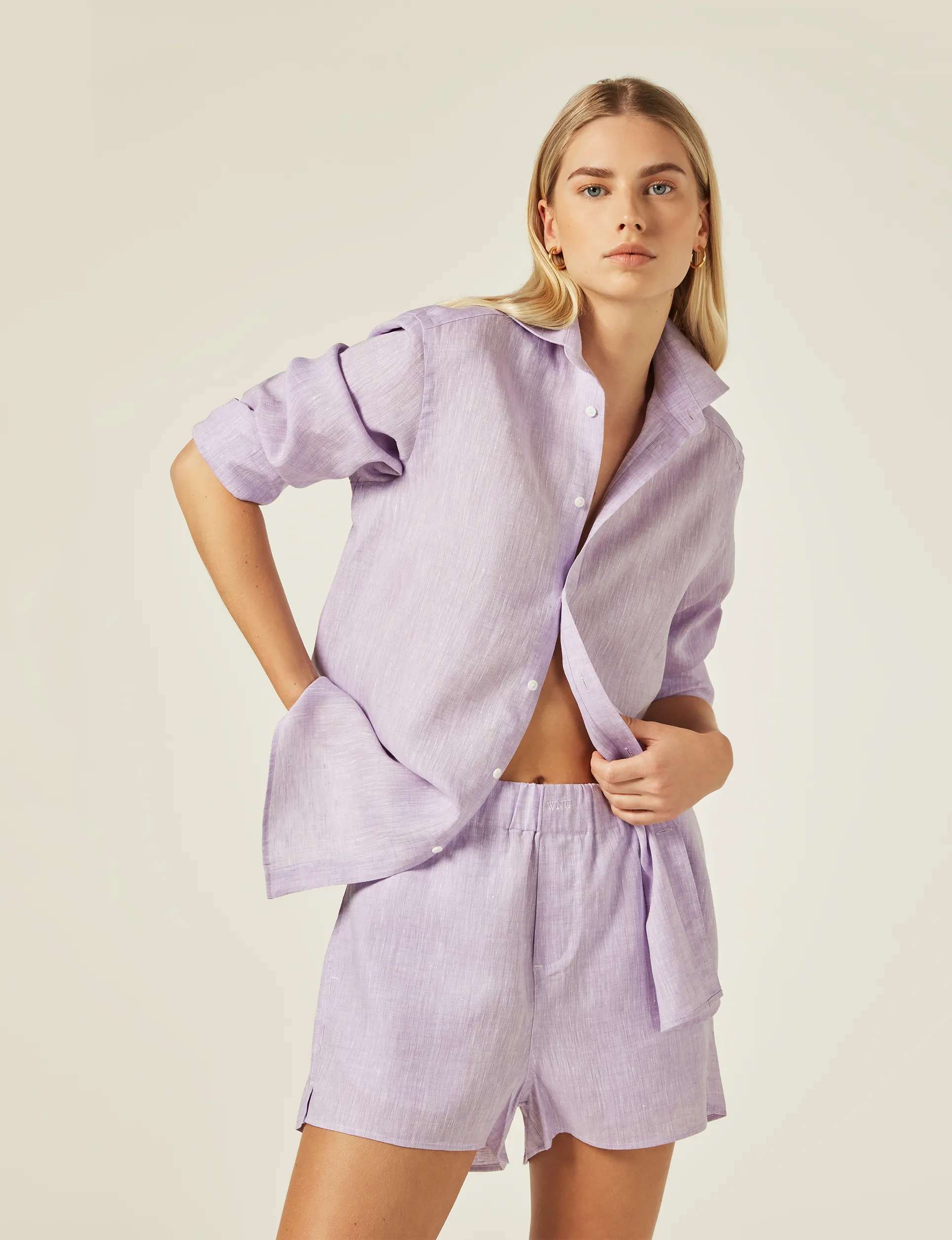 The Boyfriend: Linen, Lilac sold by With Nothing Underneath