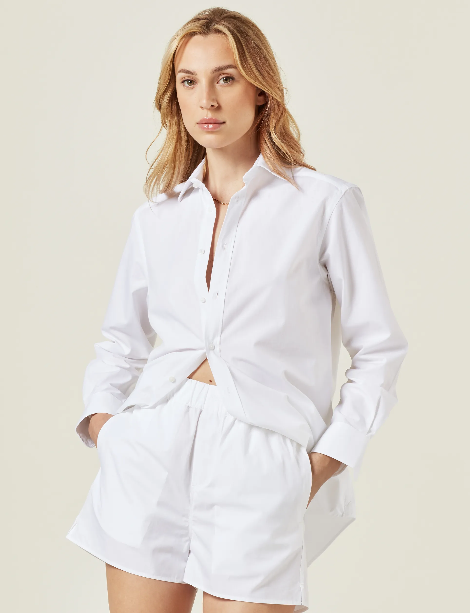 The Boxer: Poplin, White sold by With Nothing Underneath