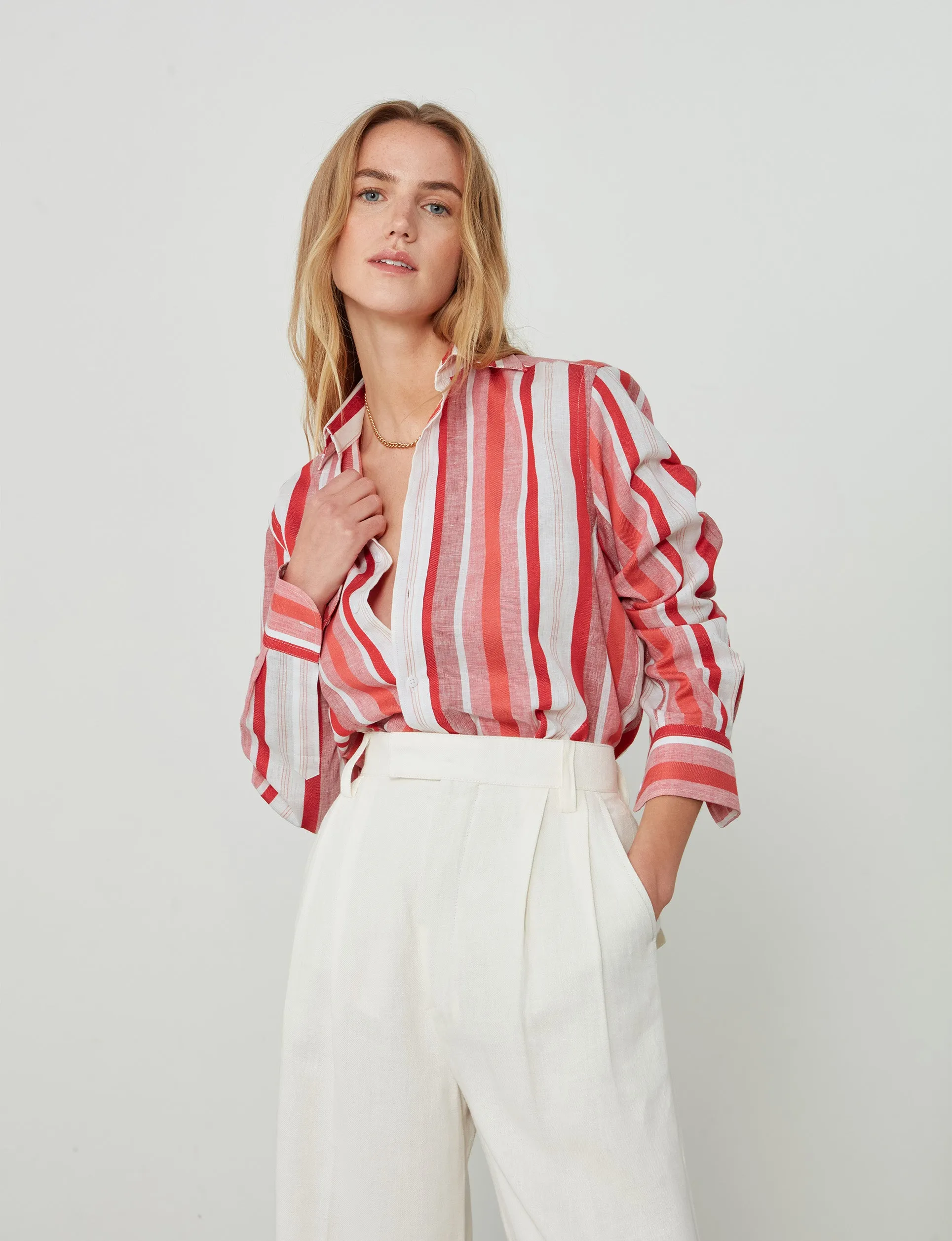 The Boyfriend: Weave, Red Multistripe sold by With Nothing Underneath