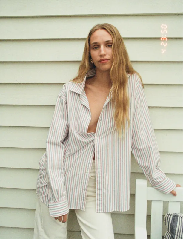 Chessie: Oxford, Red and Navy Stripe sold by With Nothing Underneath